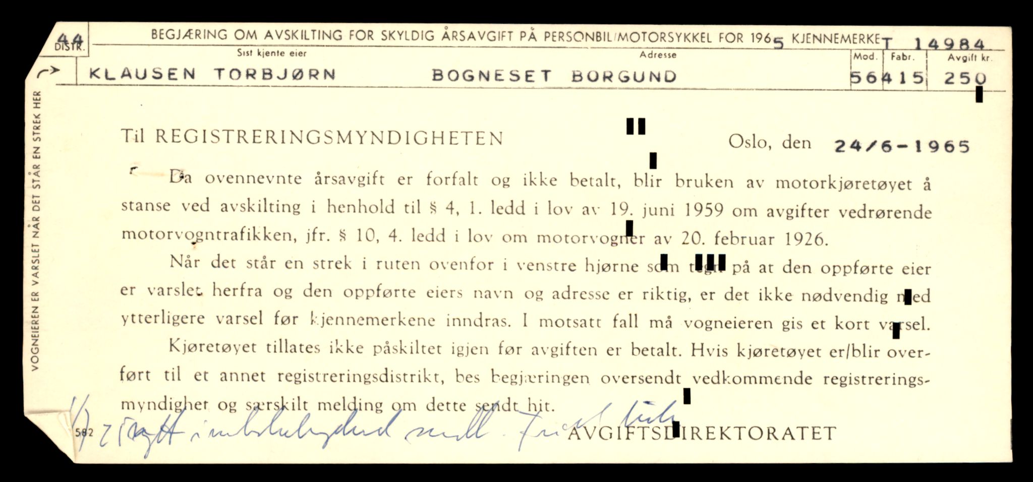Møre og Romsdal vegkontor - Ålesund trafikkstasjon, AV/SAT-A-4099/F/Fe/L0049: Registreringskort for kjøretøy T 14864 - T 18613, 1927-1998, p. 2867