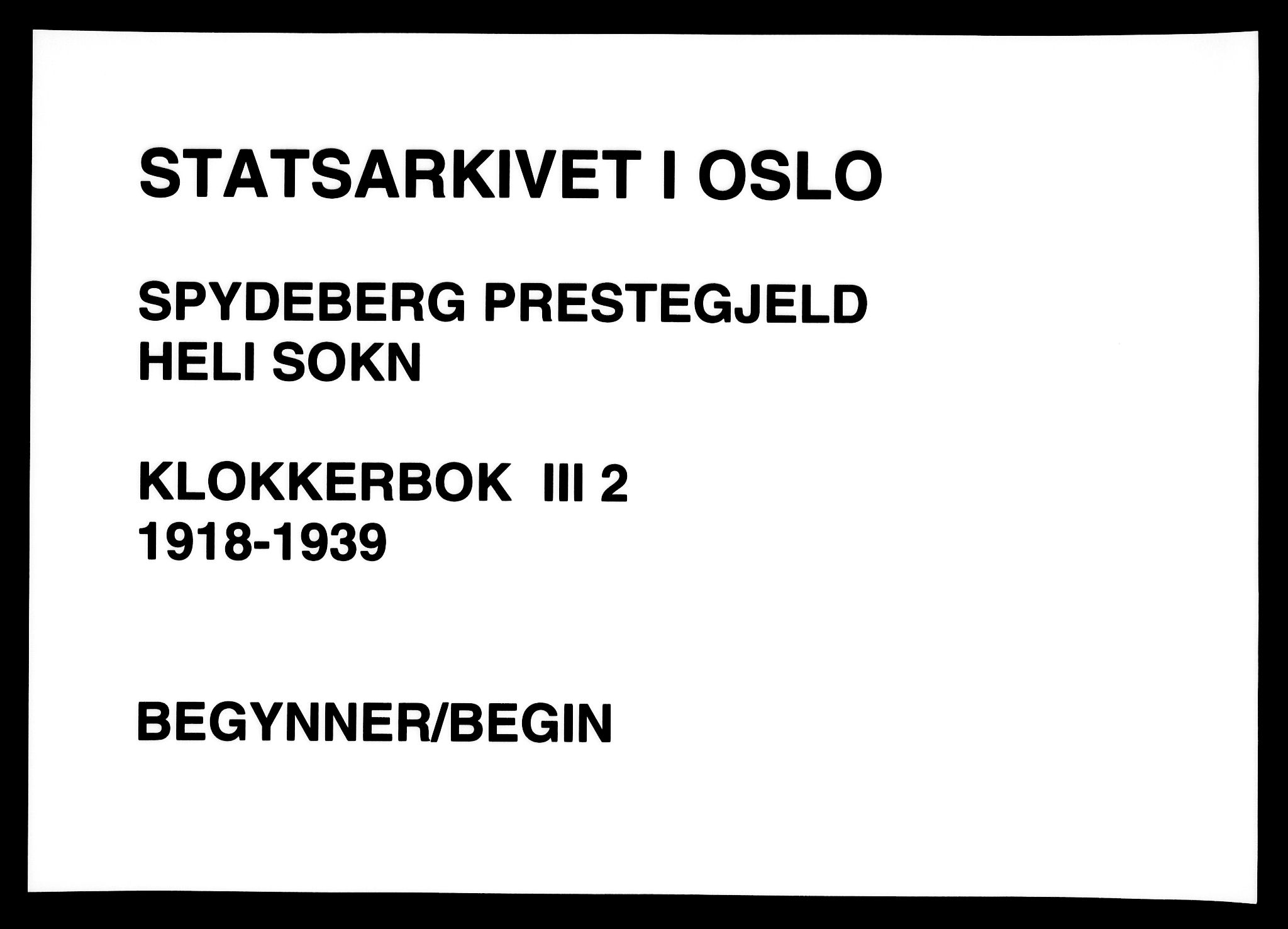 Spydeberg prestekontor Kirkebøker, AV/SAO-A-10924/G/Gc/L0002: Parish register (copy) no. III 2, 1918-1939