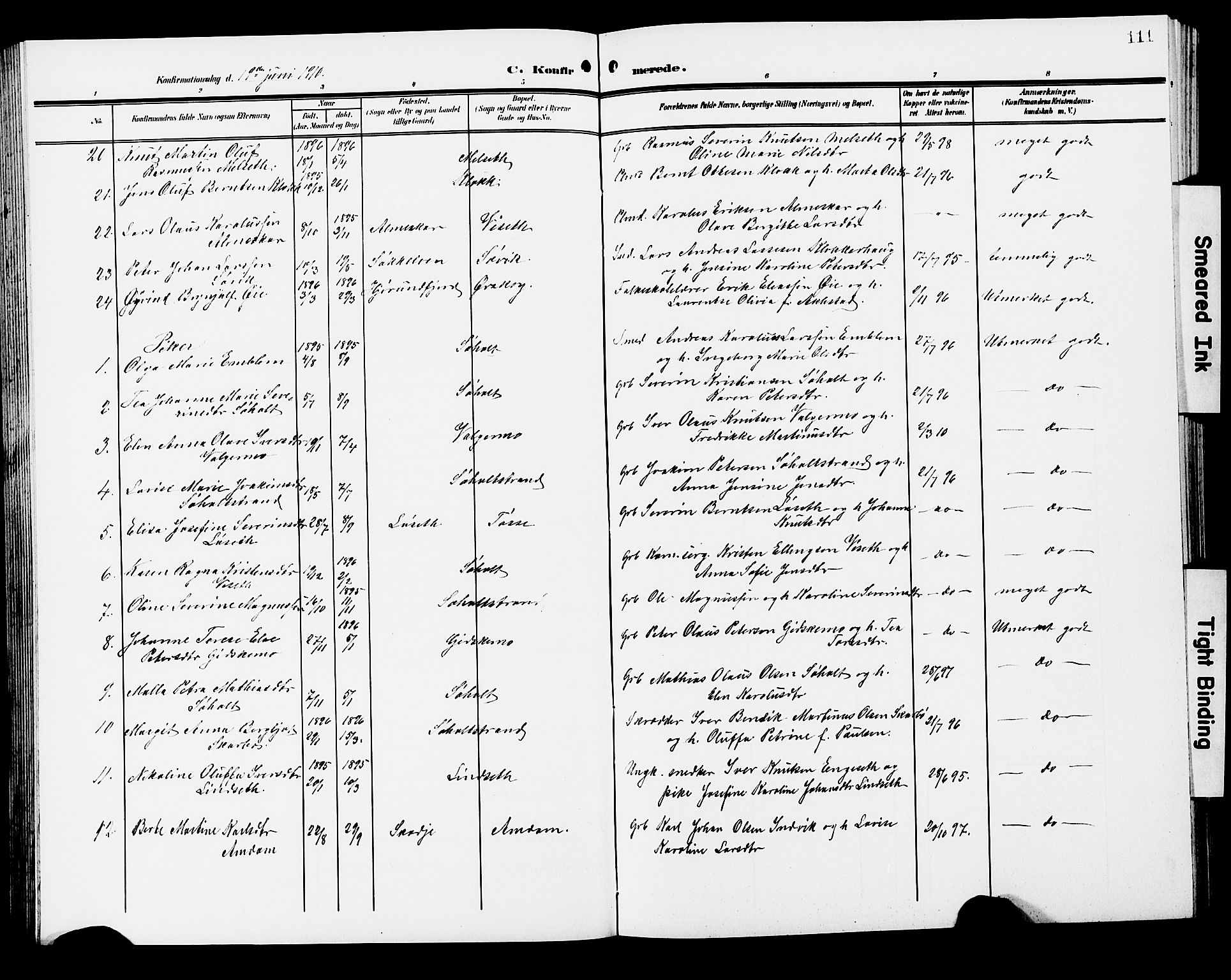 Ministerialprotokoller, klokkerbøker og fødselsregistre - Møre og Romsdal, AV/SAT-A-1454/522/L0328: Parish register (copy) no. 522C07, 1909-1925, p. 111