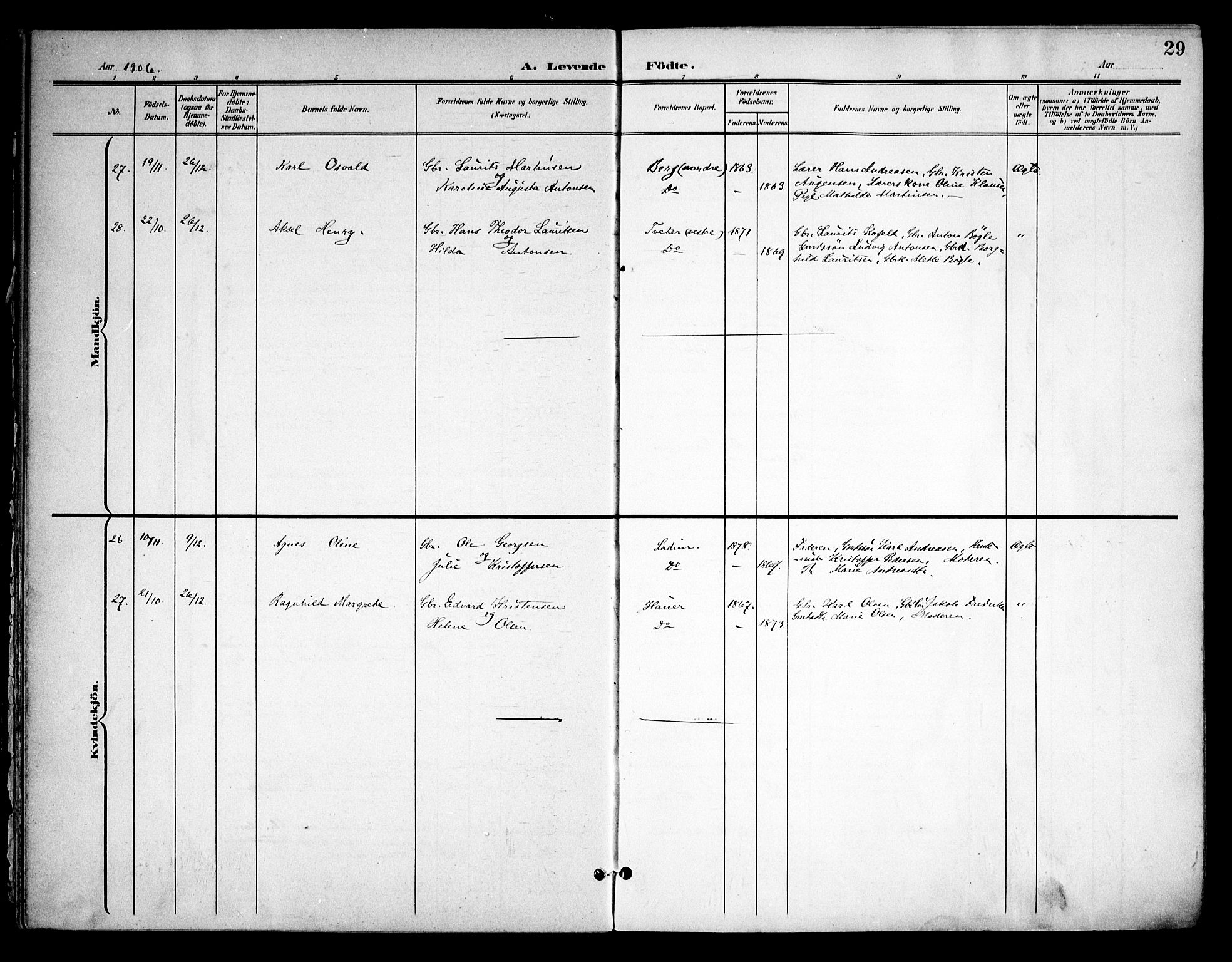 Skiptvet prestekontor Kirkebøker, AV/SAO-A-20009/F/Fa/L0011: Parish register (official) no. 11, 1901-1913, p. 29