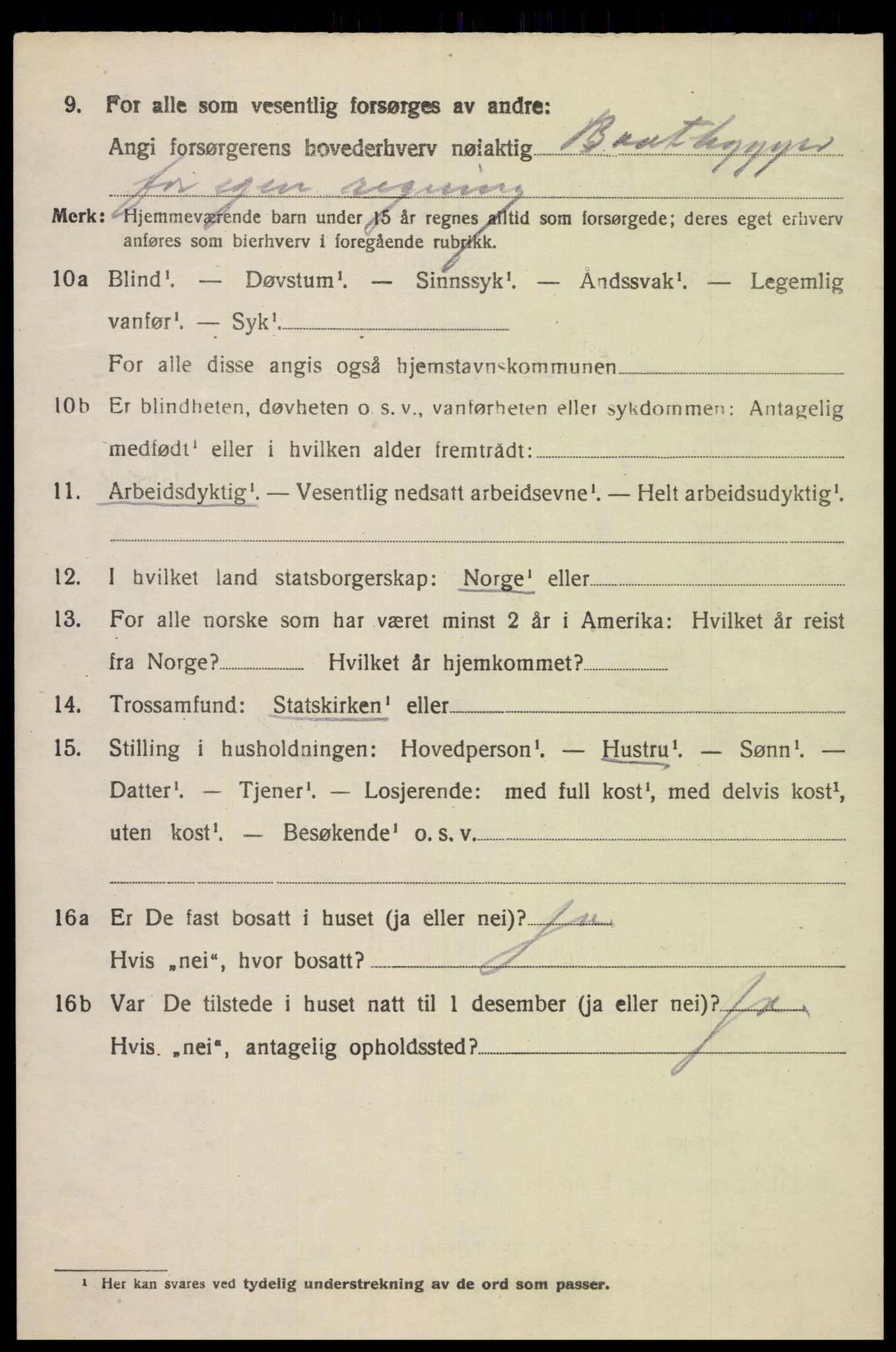 SAK, 1920 census for Herad, 1920, p. 1691