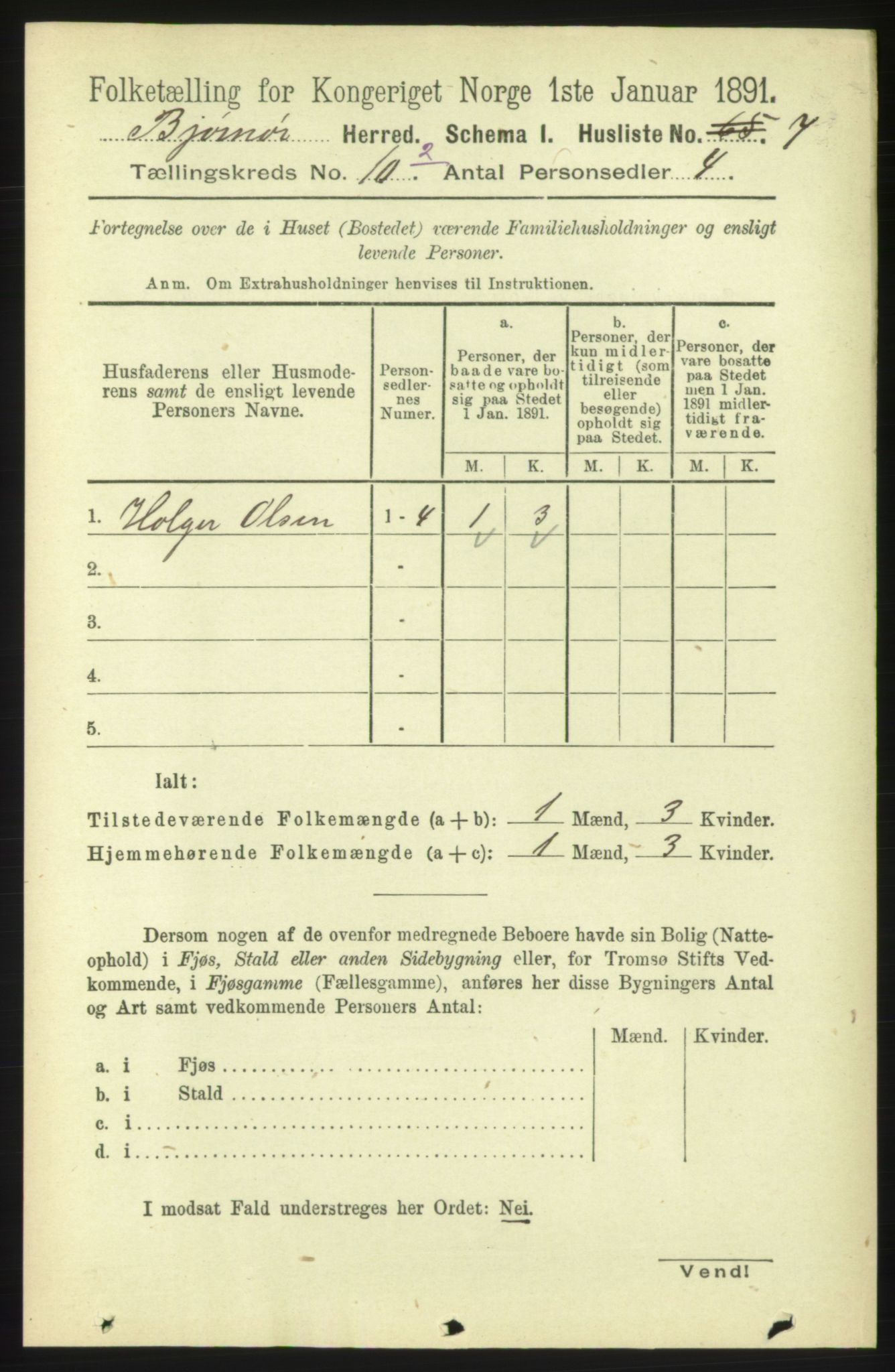 RA, 1891 census for 1632 Bjørnør, 1891, p. 4532