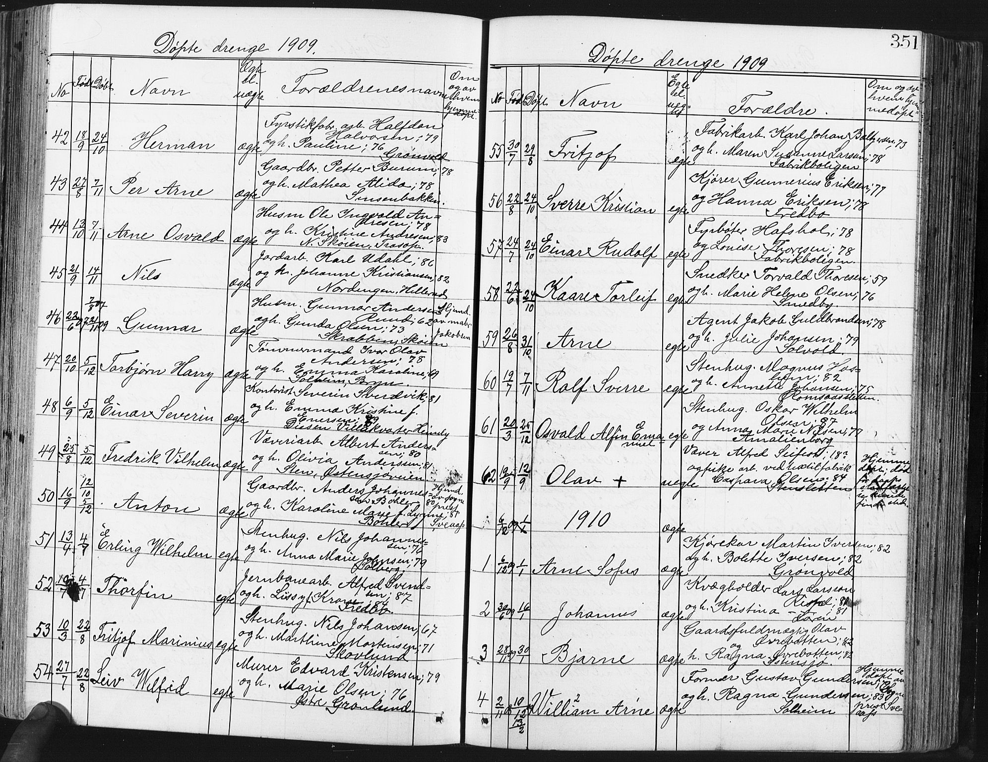 Østre Aker prestekontor Kirkebøker, SAO/A-10840/G/Ga/L0003: Parish register (copy) no. I 3, 1868-1913, p. 351