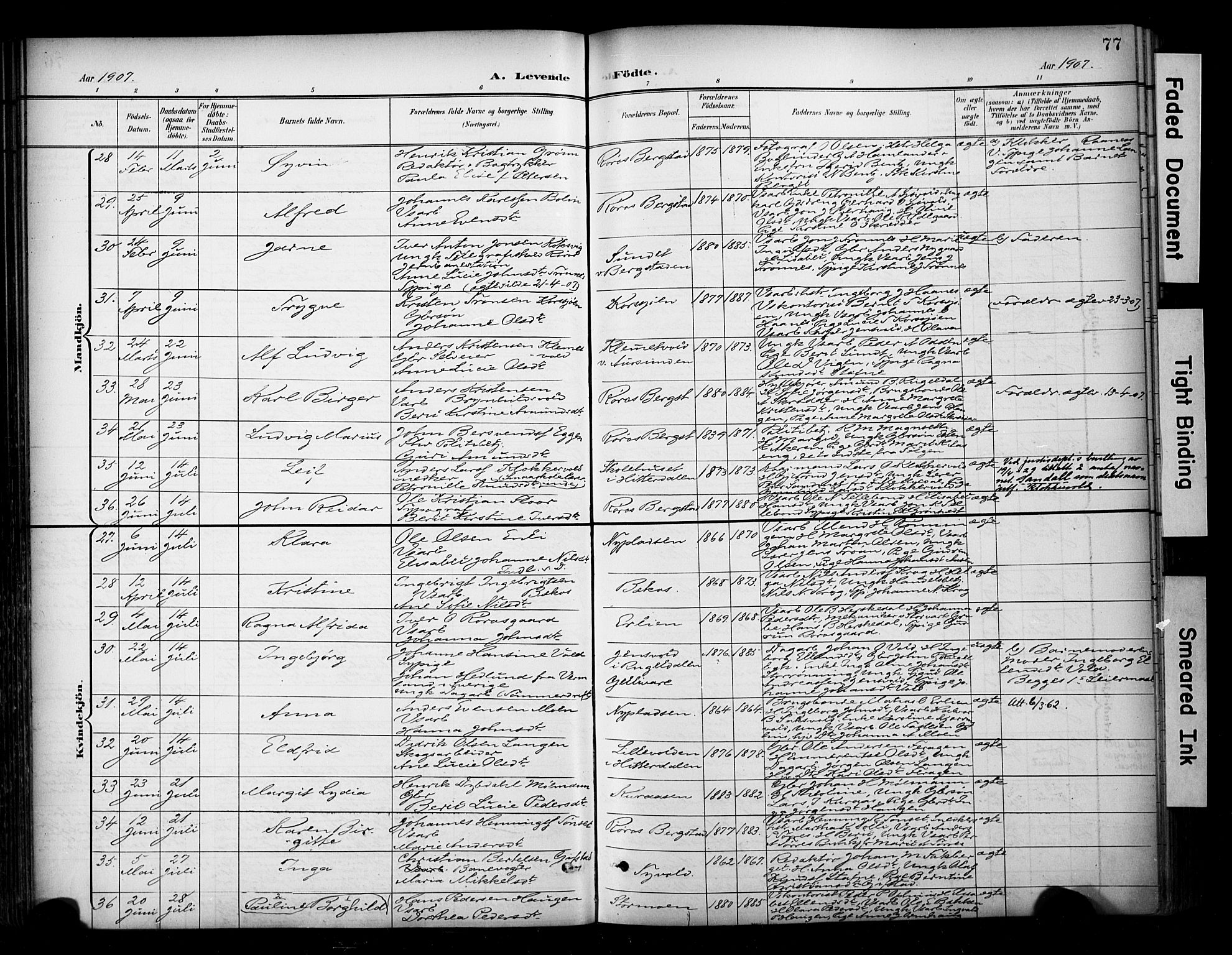 Ministerialprotokoller, klokkerbøker og fødselsregistre - Sør-Trøndelag, AV/SAT-A-1456/681/L0936: Parish register (official) no. 681A14, 1899-1908, p. 77