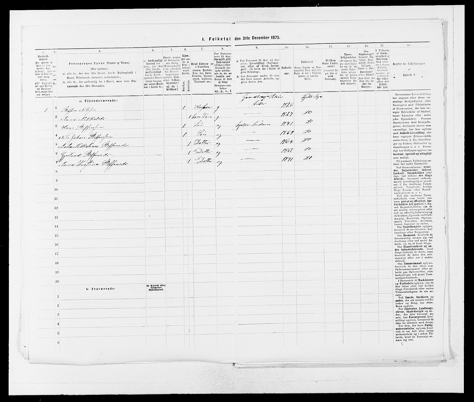 SAB, 1875 census for 1246P Fjell, 1875, p. 507