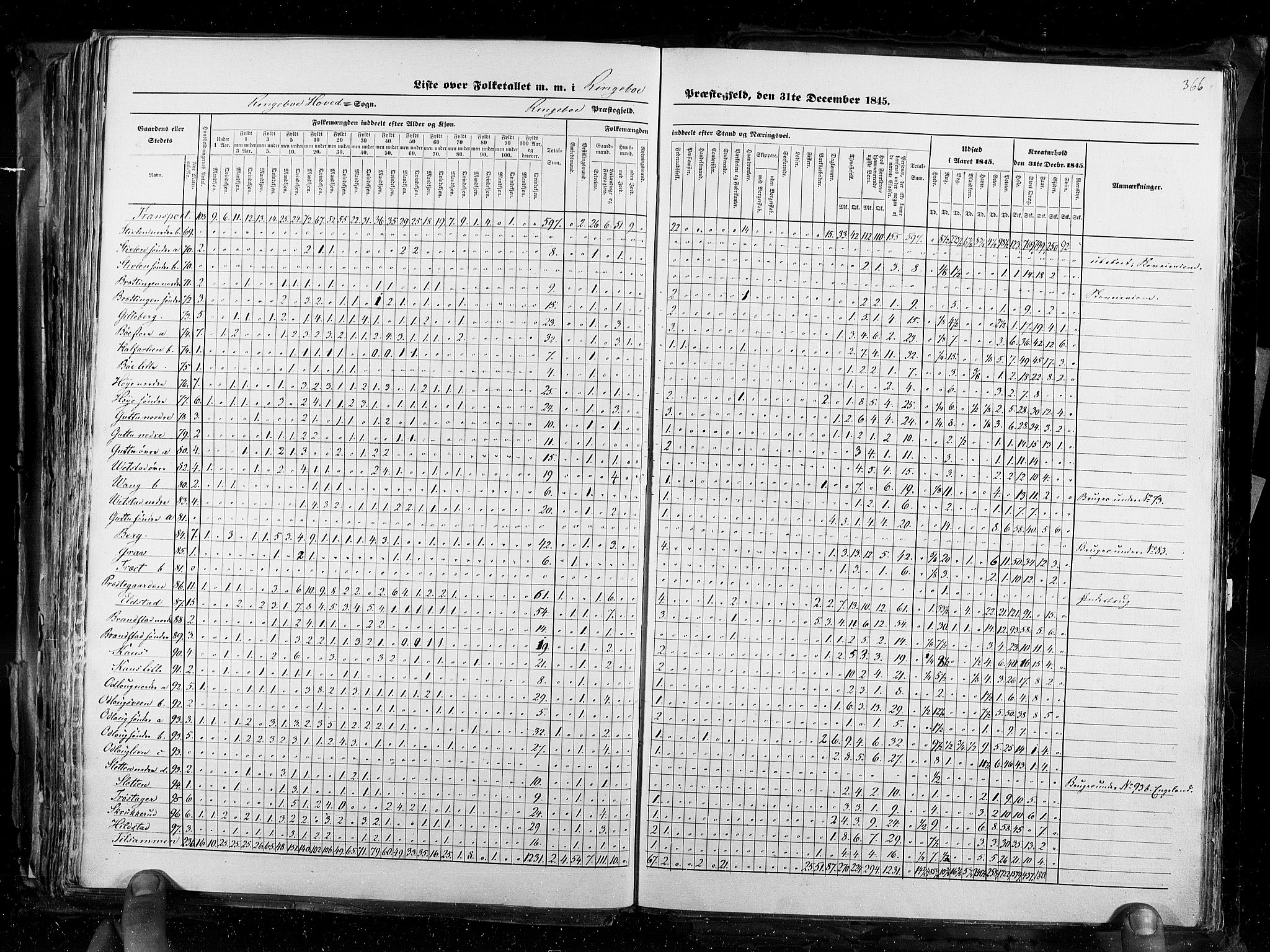 RA, Census 1845, vol. 3: Hedemarken amt og Kristians amt, 1845, p. 366