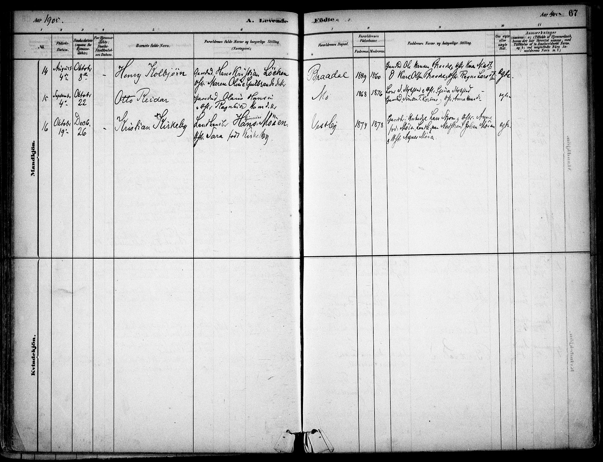 Gjerdrum prestekontor Kirkebøker, AV/SAO-A-10412b/F/Fb/L0001: Parish register (official) no. II 1, 1881-1921, p. 67