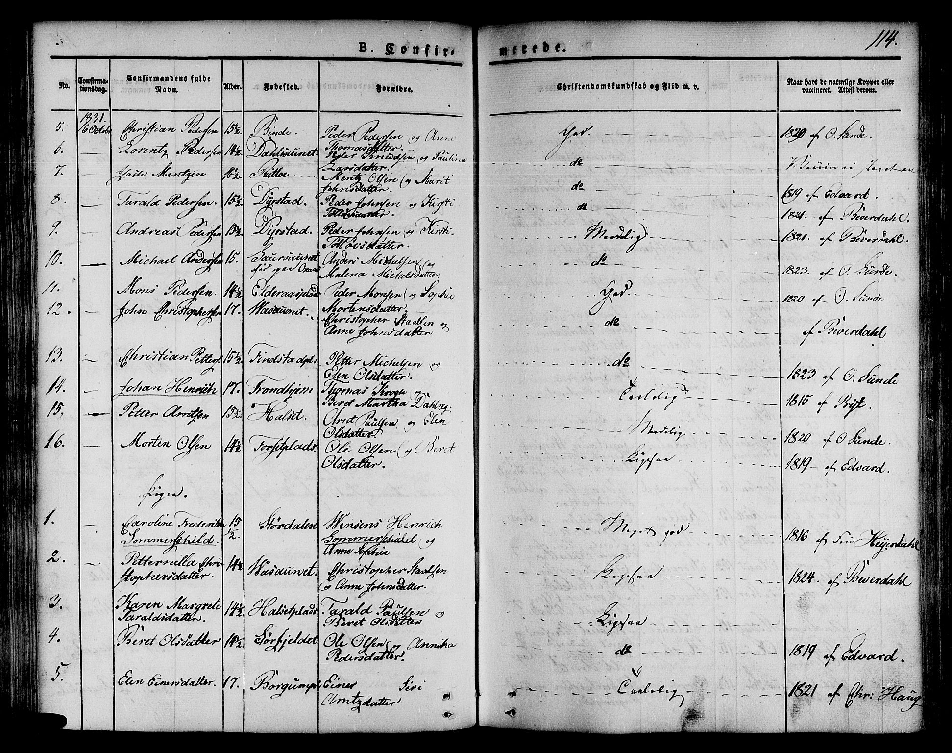 Ministerialprotokoller, klokkerbøker og fødselsregistre - Nord-Trøndelag, SAT/A-1458/746/L0445: Parish register (official) no. 746A04, 1826-1846, p. 114