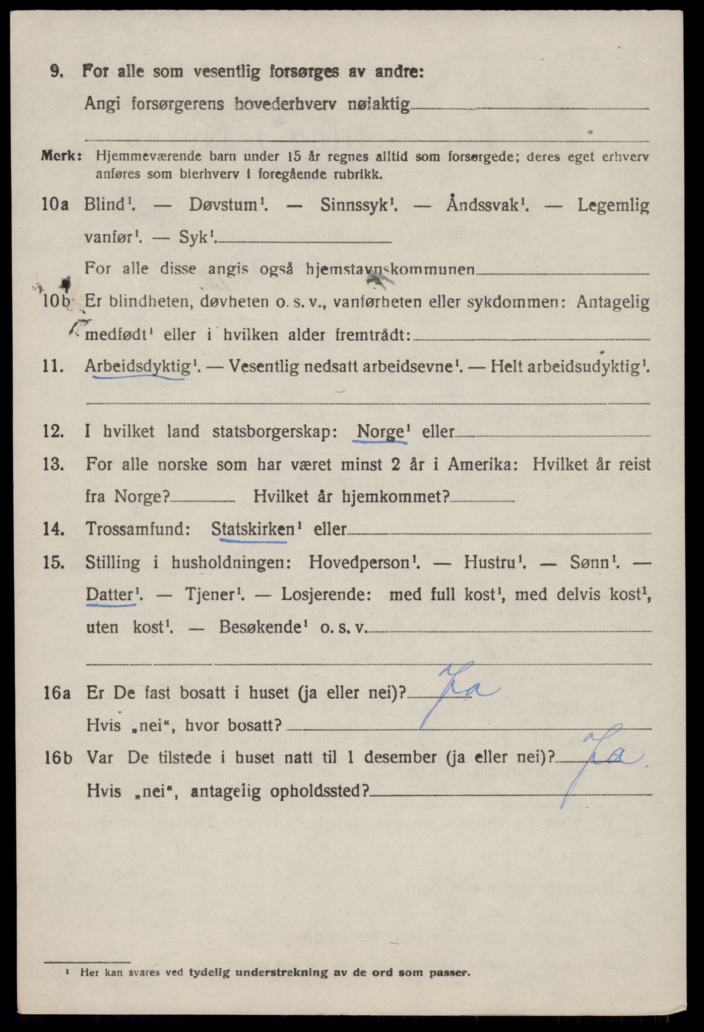 SAST, 1920 census for Nedstrand, 1920, p. 1656