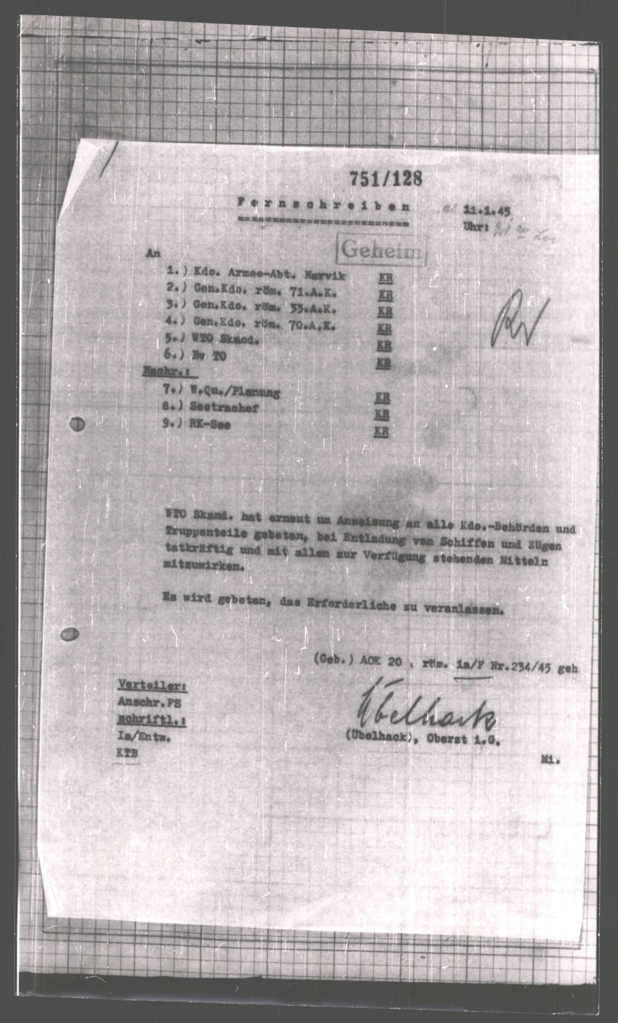 Forsvarets Overkommando. 2 kontor. Arkiv 11.4. Spredte tyske arkivsaker, AV/RA-RAFA-7031/D/Dar/Dara/L0006: Krigsdagbøker for 20. Gebirgs-Armee-Oberkommando (AOK 20), 1945, p. 425