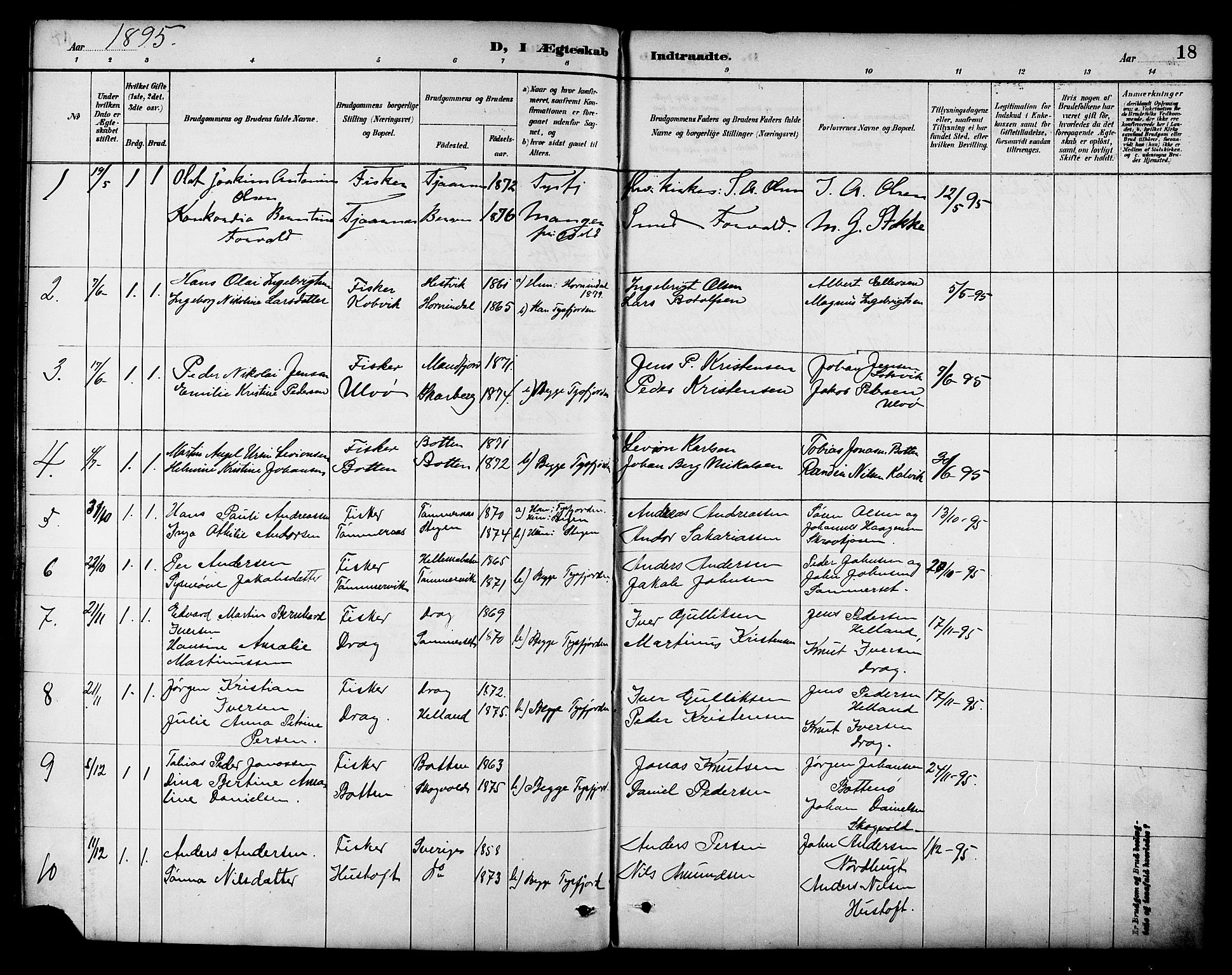 Ministerialprotokoller, klokkerbøker og fødselsregistre - Nordland, AV/SAT-A-1459/861/L0870: Parish register (official) no. 861A05, 1889-1903, p. 18