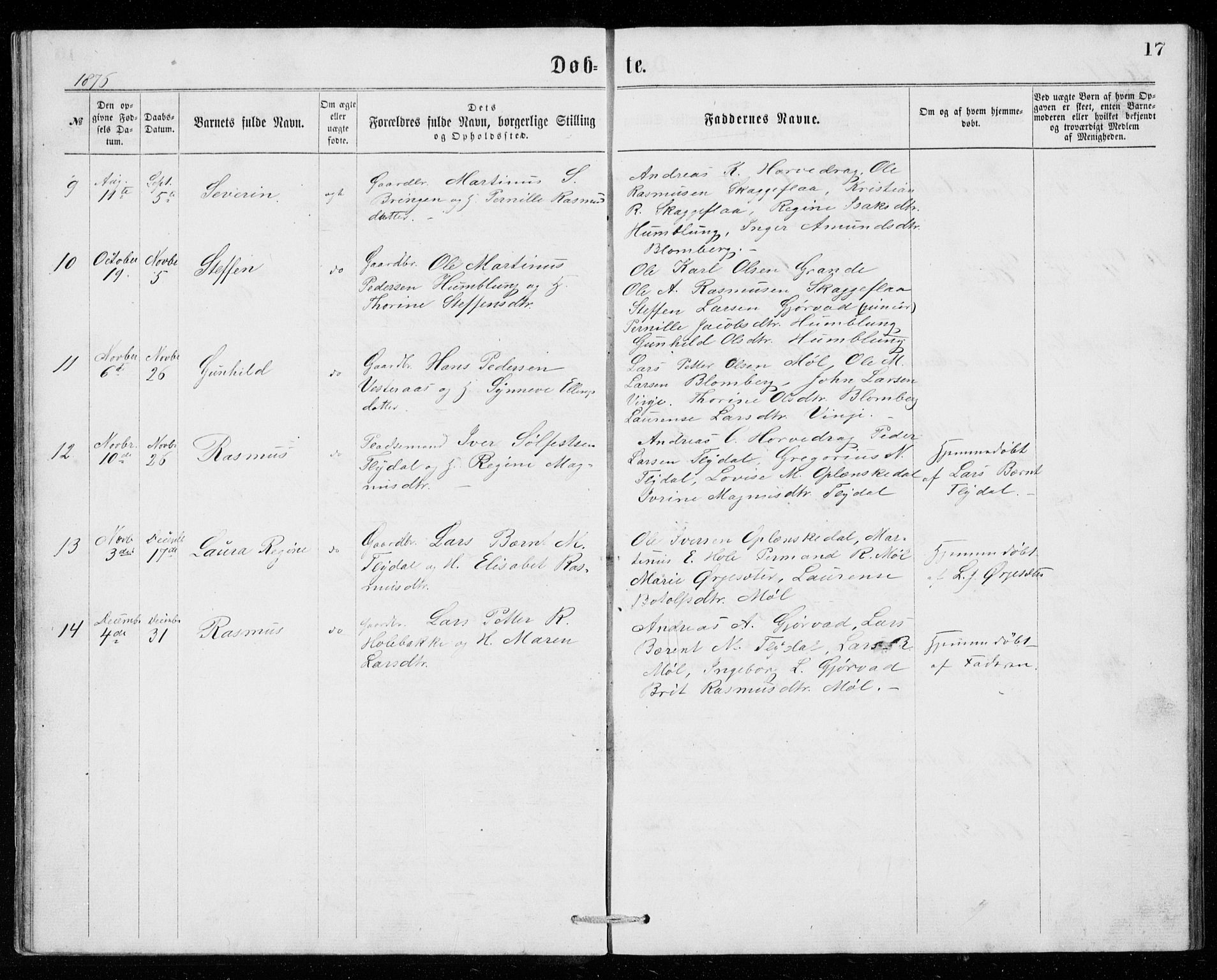 Ministerialprotokoller, klokkerbøker og fødselsregistre - Møre og Romsdal, AV/SAT-A-1454/518/L0235: Parish register (copy) no. 518C02, 1867-1888, p. 17