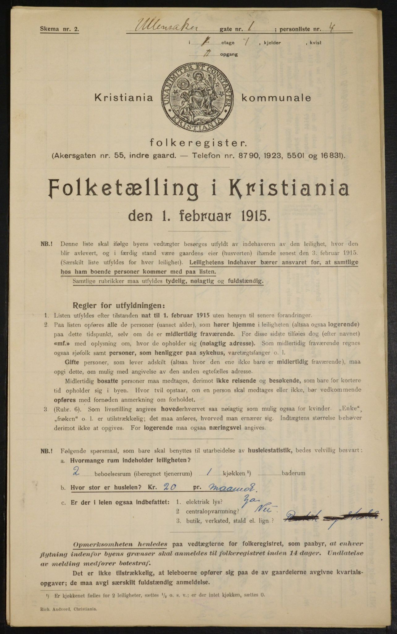 OBA, Municipal Census 1915 for Kristiania, 1915, p. 119344