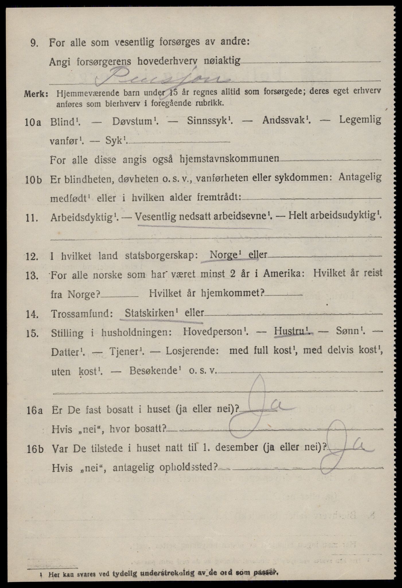 SAT, 1920 census for Hustad, 1920, p. 1498