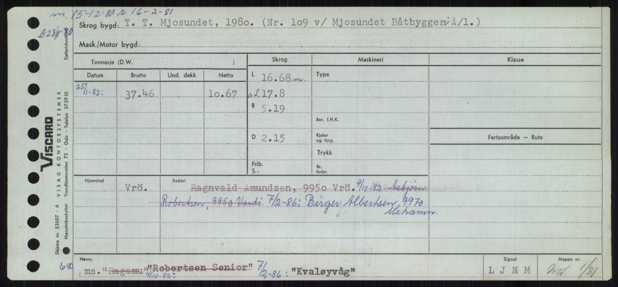 Sjøfartsdirektoratet med forløpere, Skipsmålingen, AV/RA-S-1627/H/Ha/L0003/0002: Fartøy, Hilm-Mar / Fartøy, Kom-Mar, p. 129