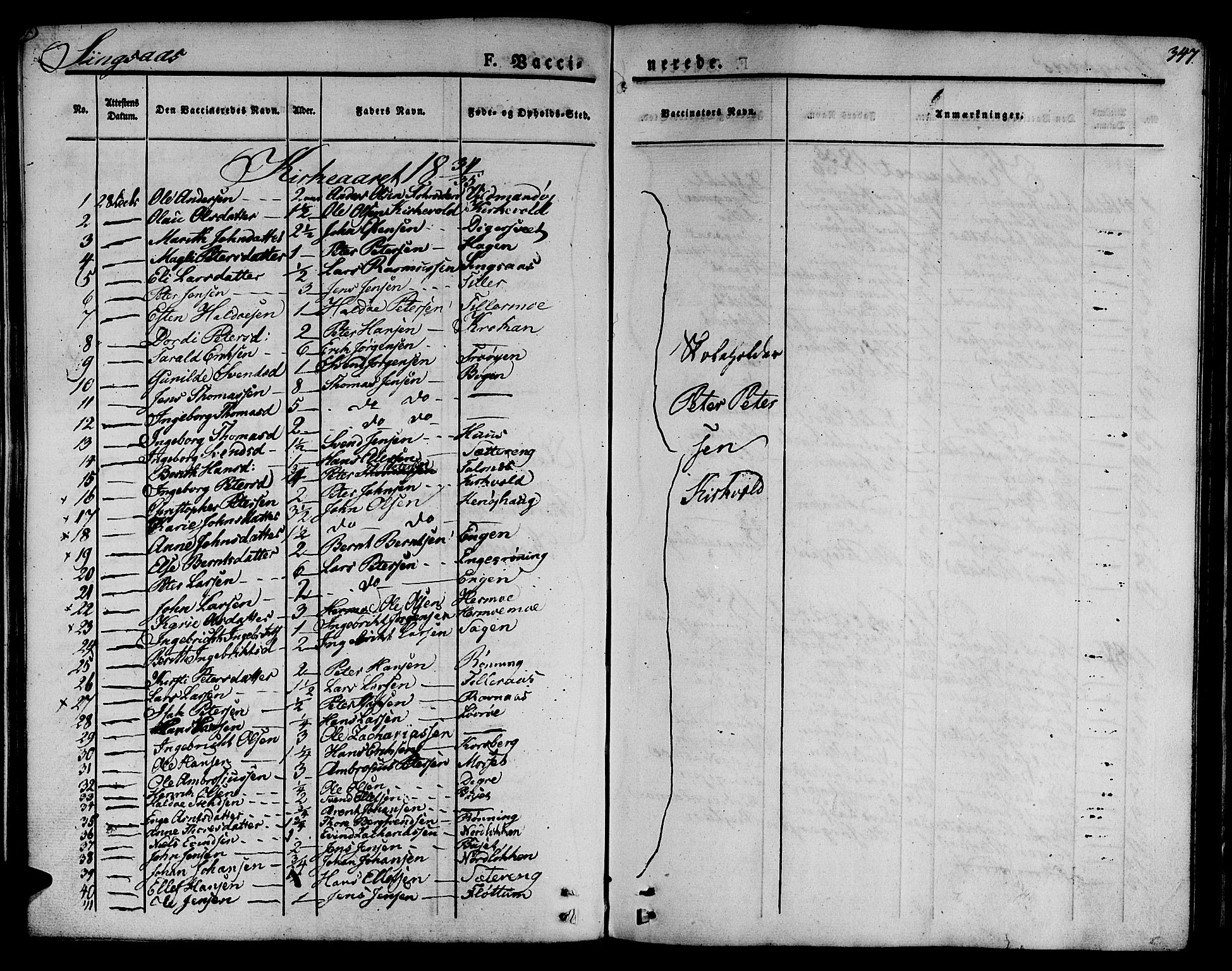Ministerialprotokoller, klokkerbøker og fødselsregistre - Sør-Trøndelag, SAT/A-1456/685/L0961: Parish register (official) no. 685A05 /2, 1829-1845, p. 347