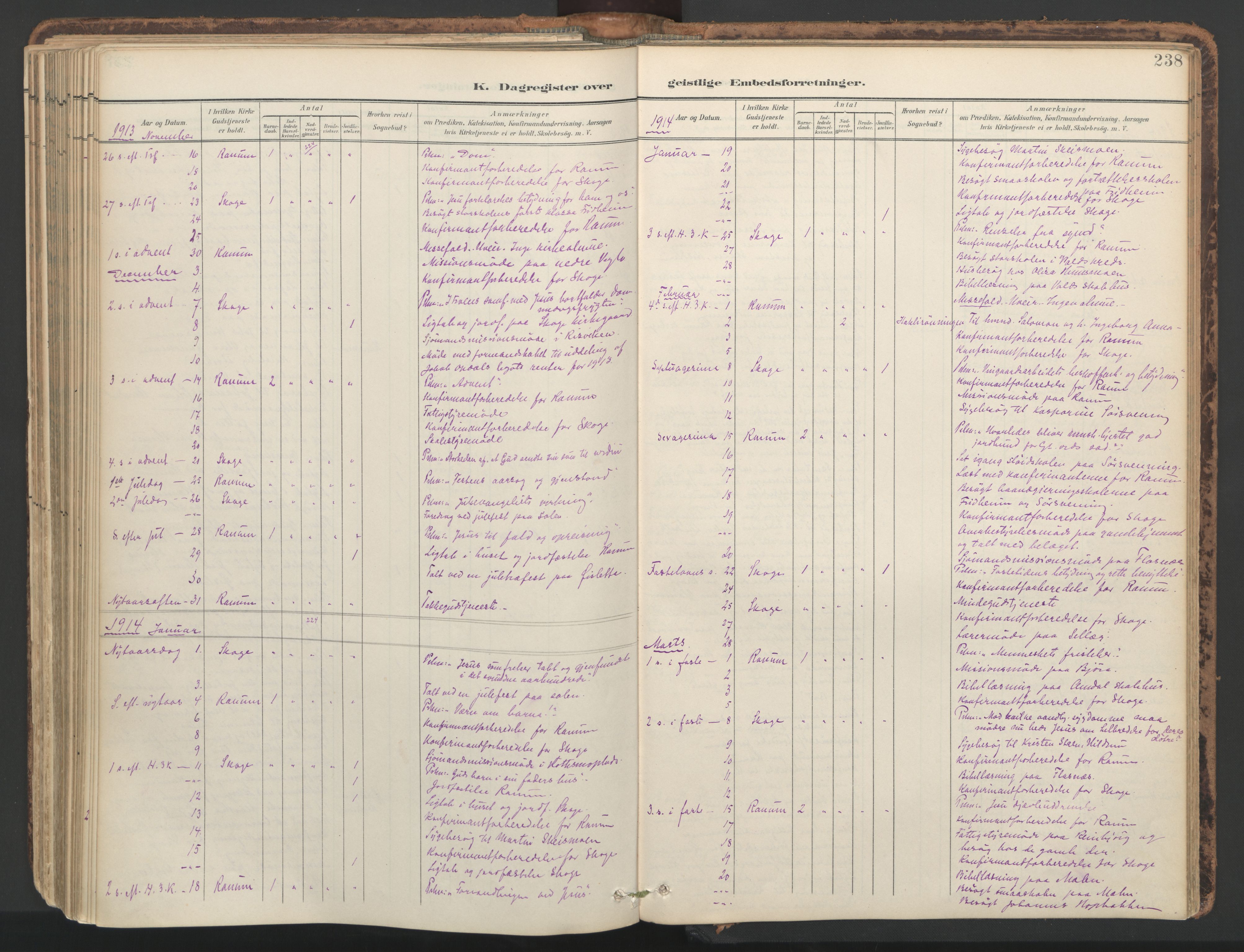 Ministerialprotokoller, klokkerbøker og fødselsregistre - Nord-Trøndelag, SAT/A-1458/764/L0556: Parish register (official) no. 764A11, 1897-1924, p. 238