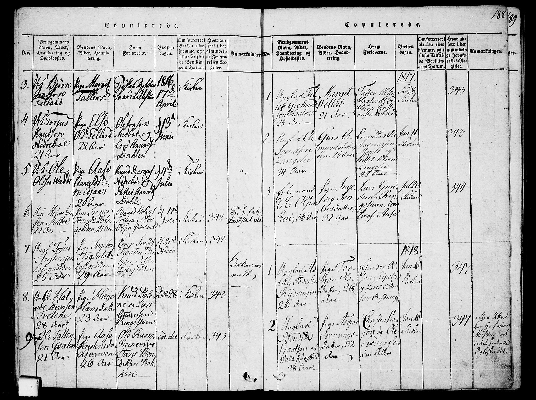 Mo kirkebøker, SAKO/A-286/F/Fa/L0004: Parish register (official) no. I 4, 1814-1844, p. 188