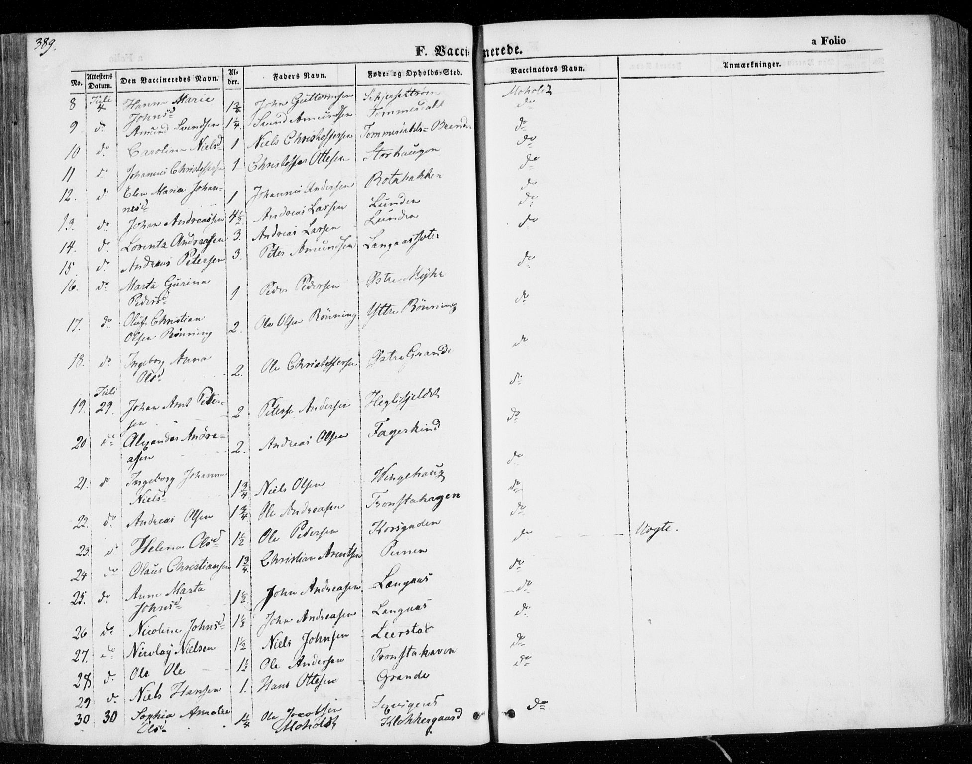 Ministerialprotokoller, klokkerbøker og fødselsregistre - Nord-Trøndelag, SAT/A-1458/701/L0007: Parish register (official) no. 701A07 /1, 1842-1854, p. 389
