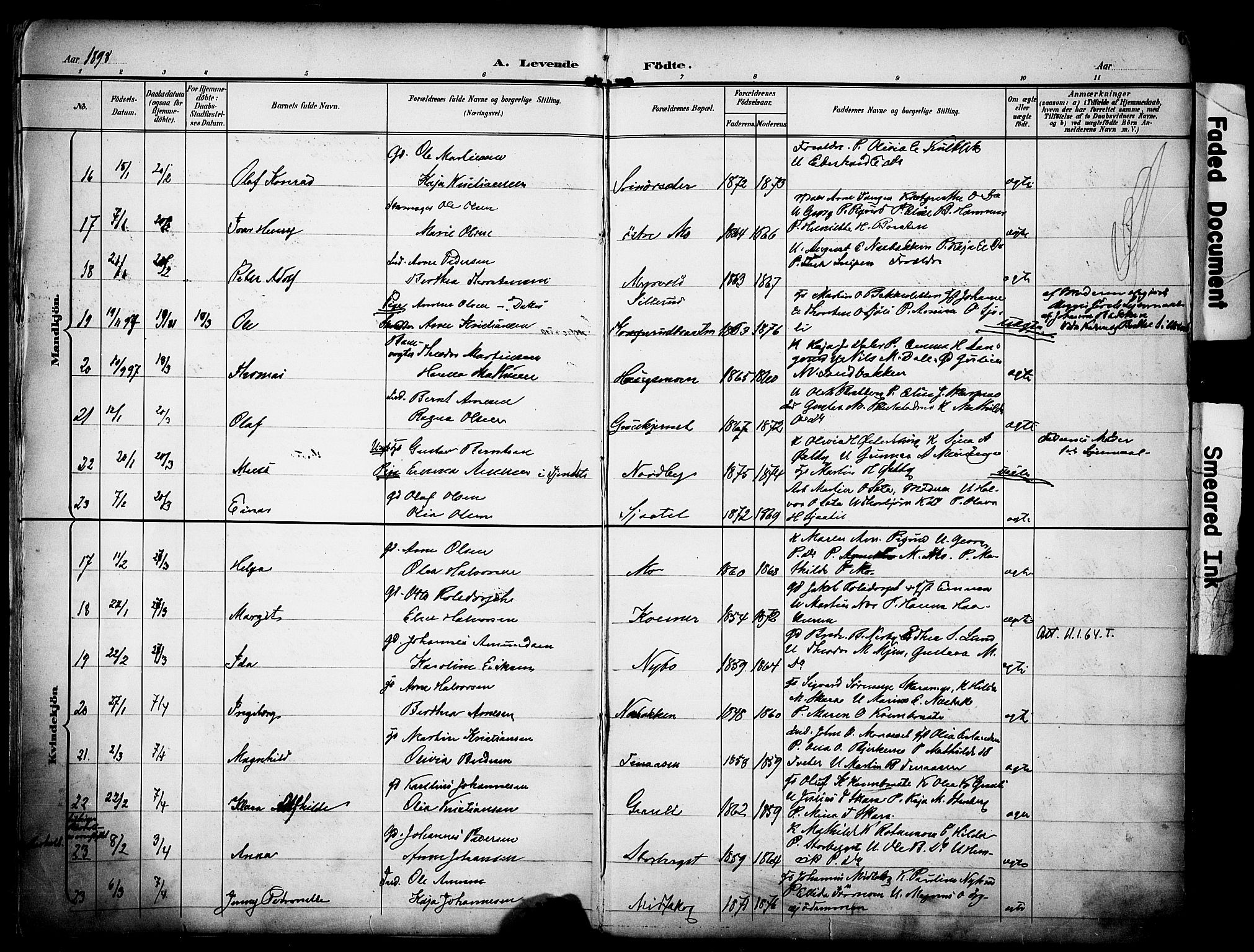 Grue prestekontor, AV/SAH-PREST-036/H/Ha/Haa/L0013: Parish register (official) no. 13, 1898-1910, p. 6