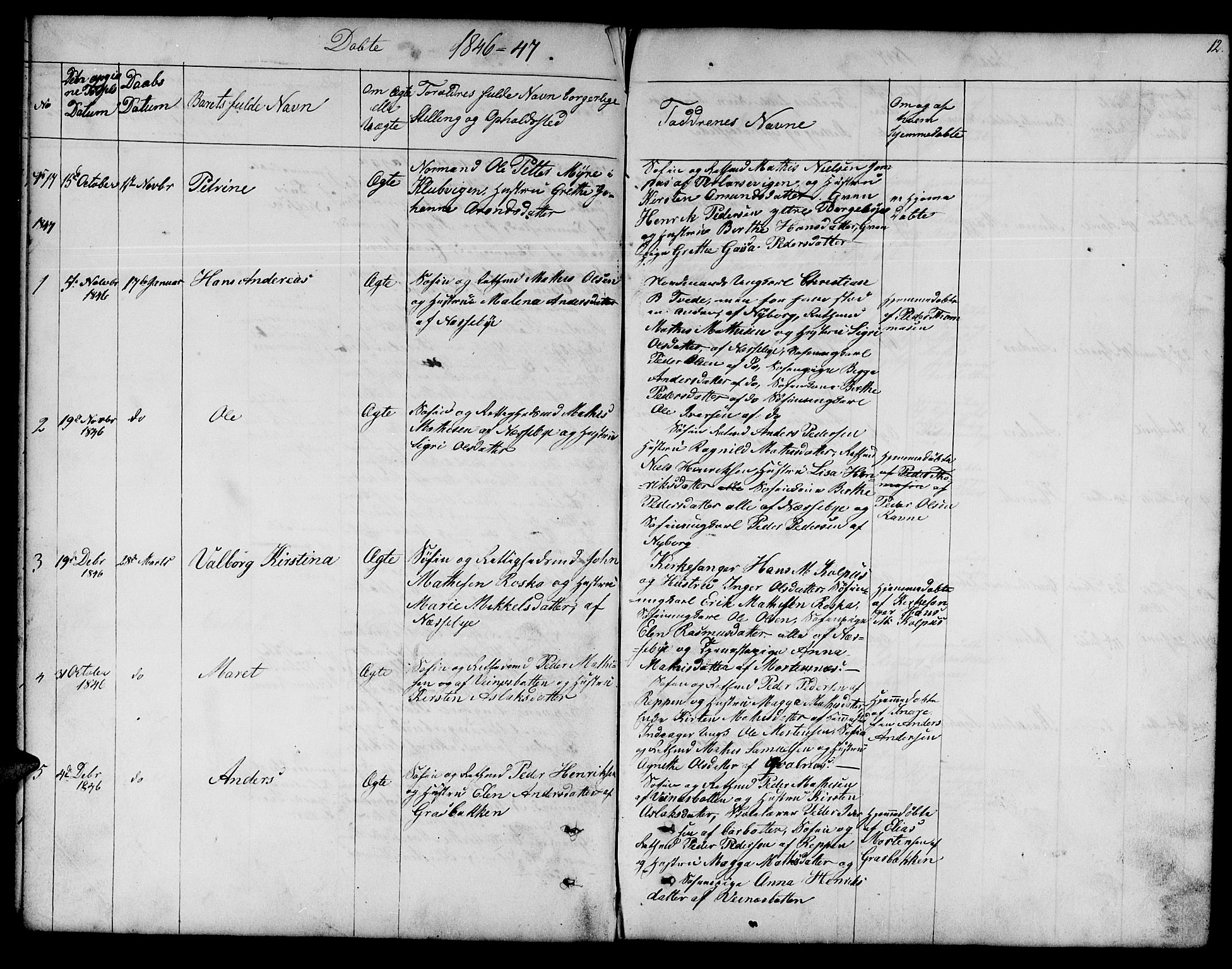 Nesseby sokneprestkontor, SATØ/S-1330/H/Hb/L0001klokker: Parish register (copy) no. 1, 1844-1861, p. 12