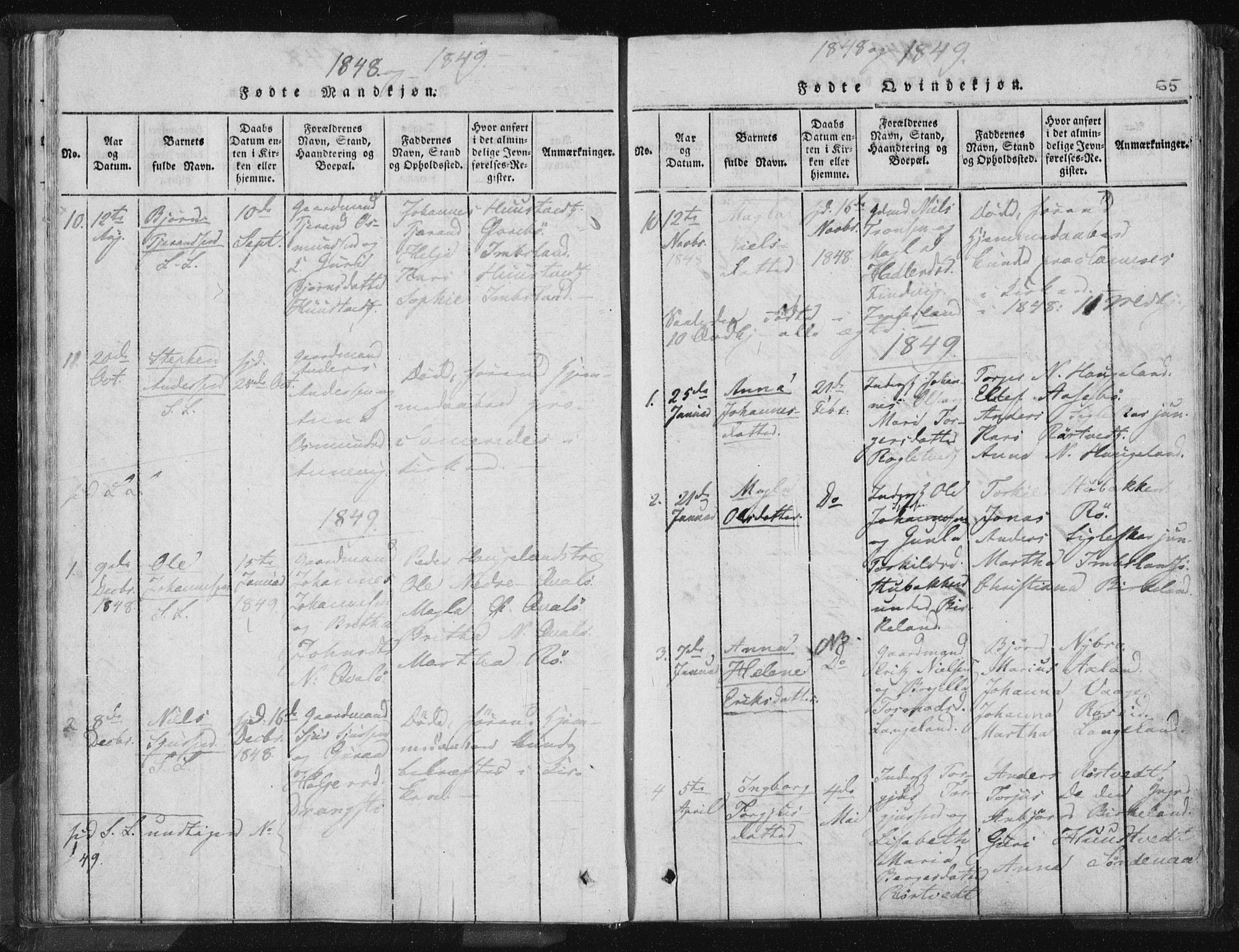 Vikedal sokneprestkontor, AV/SAST-A-101840/01/IV: Parish register (official) no. A 5, 1817-1850, p. 55