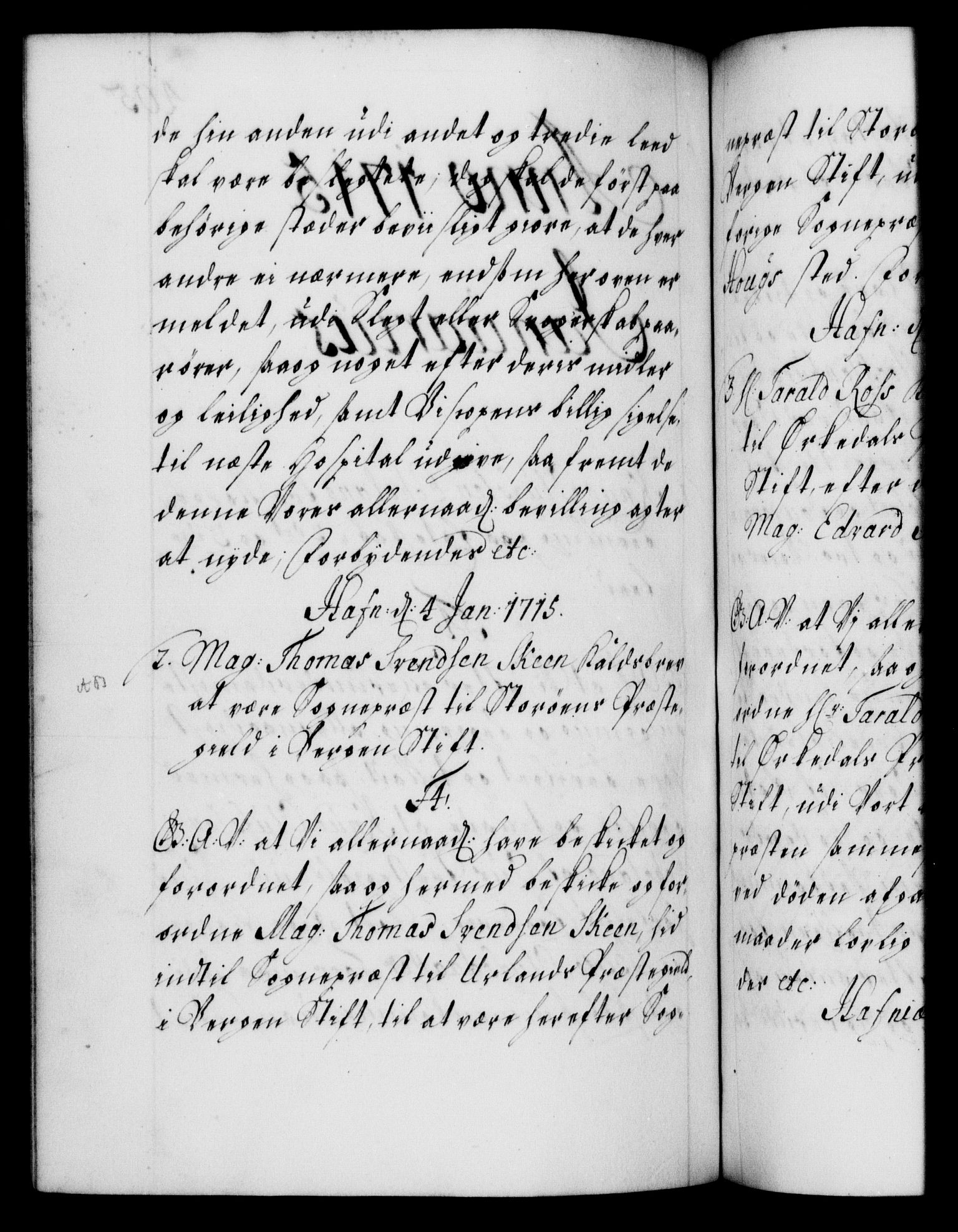 Danske Kanselli 1572-1799, AV/RA-EA-3023/F/Fc/Fca/Fcaa/L0021: Norske registre, 1712-1715, p. 405b