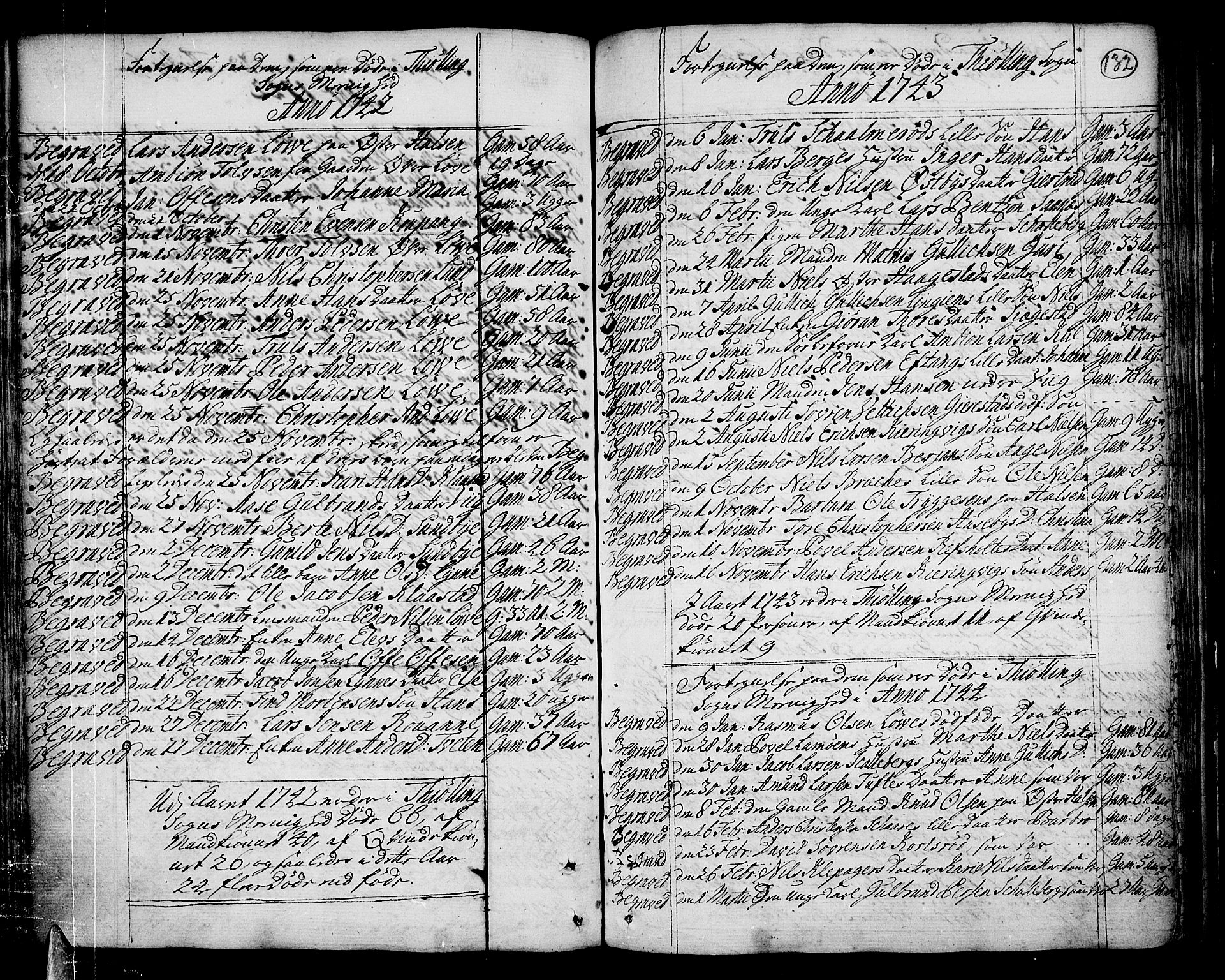 Tjølling kirkebøker, AV/SAKO-A-60/F/Fa/L0003: Parish register (official) no. 3, 1735-1778, p. 132