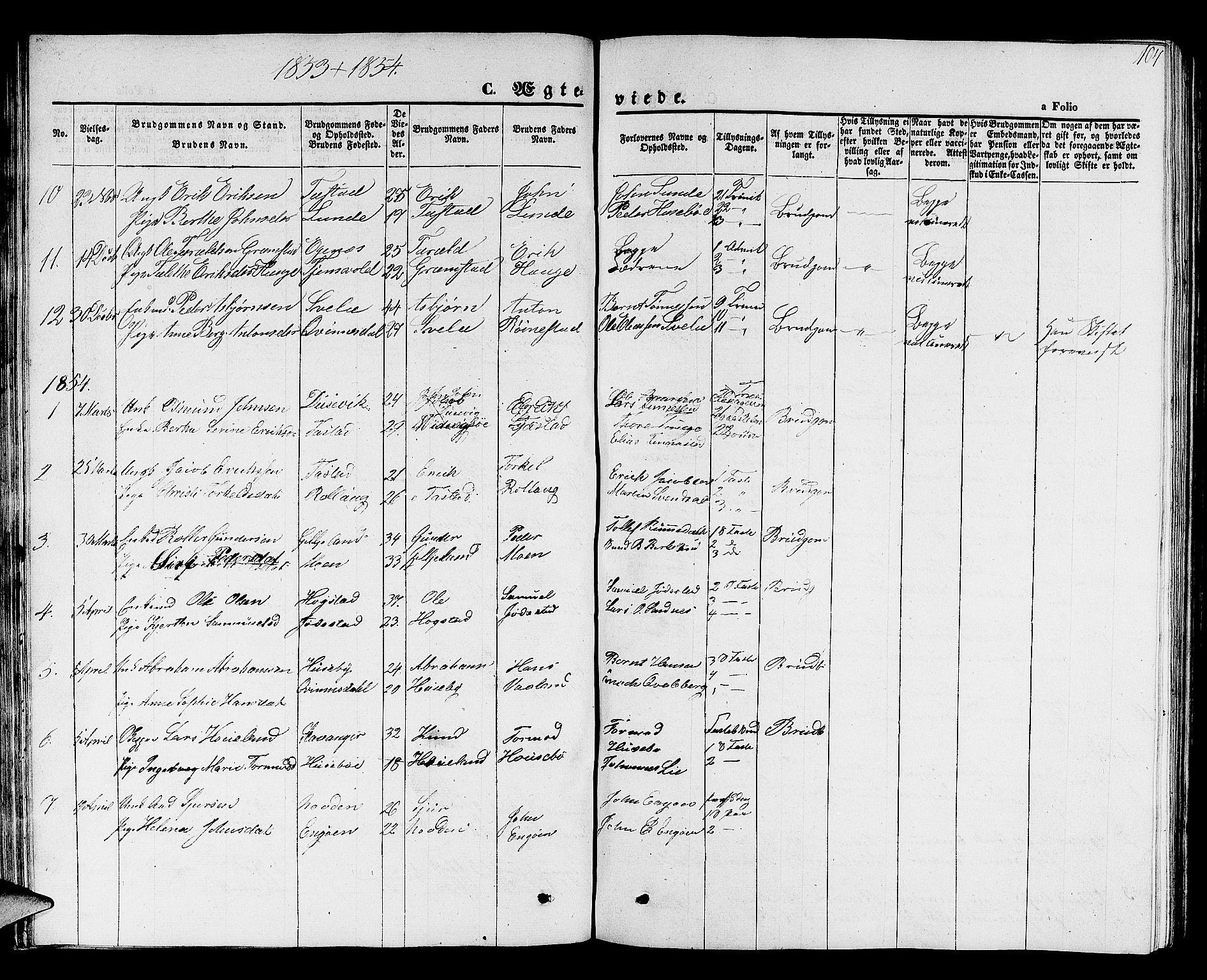 Hetland sokneprestkontor, SAST/A-101826/30/30BB/L0001: Parish register (copy) no. B 1, 1850-1868, p. 104
