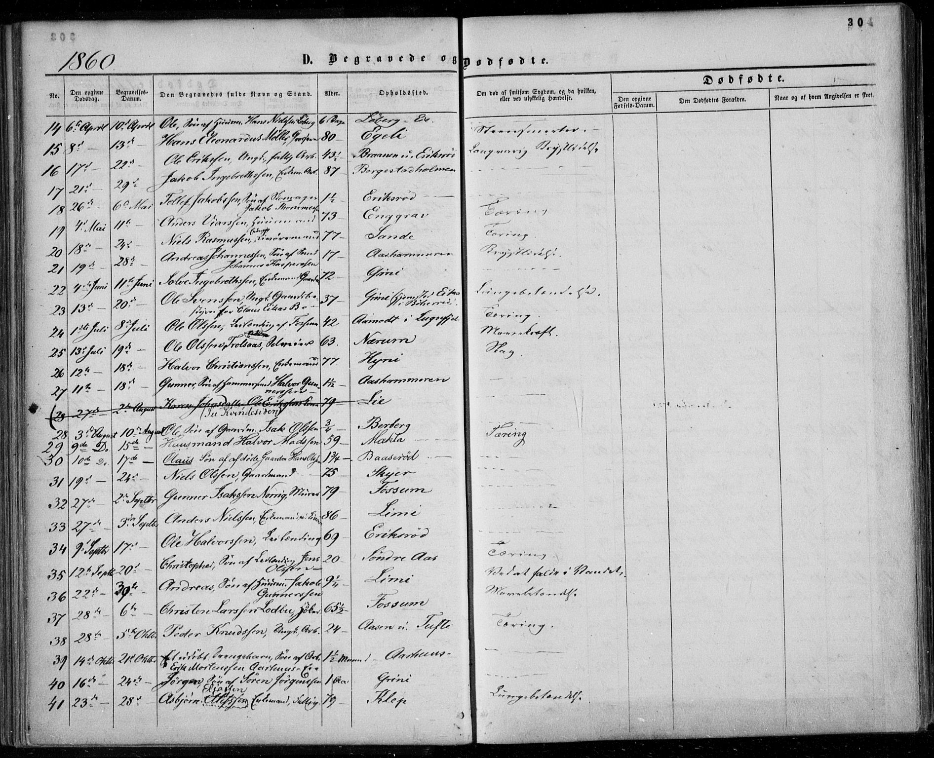 Gjerpen kirkebøker, SAKO/A-265/F/Fa/L0008b: Parish register (official) no. I 8B, 1857-1871, p. 304