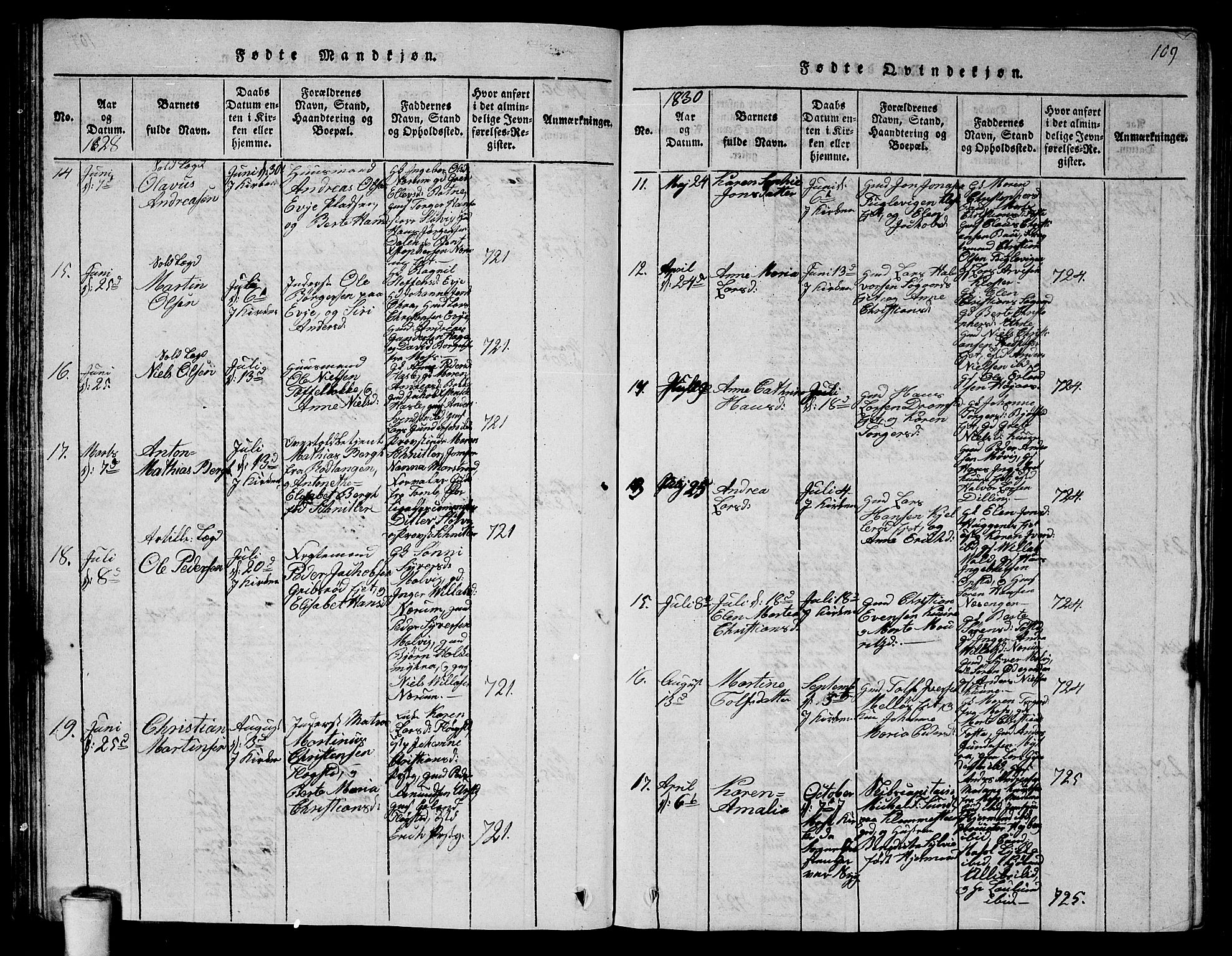 Rygge prestekontor Kirkebøker, SAO/A-10084b/G/Ga/L0001: Parish register (copy) no. 1, 1814-1871, p. 108-109