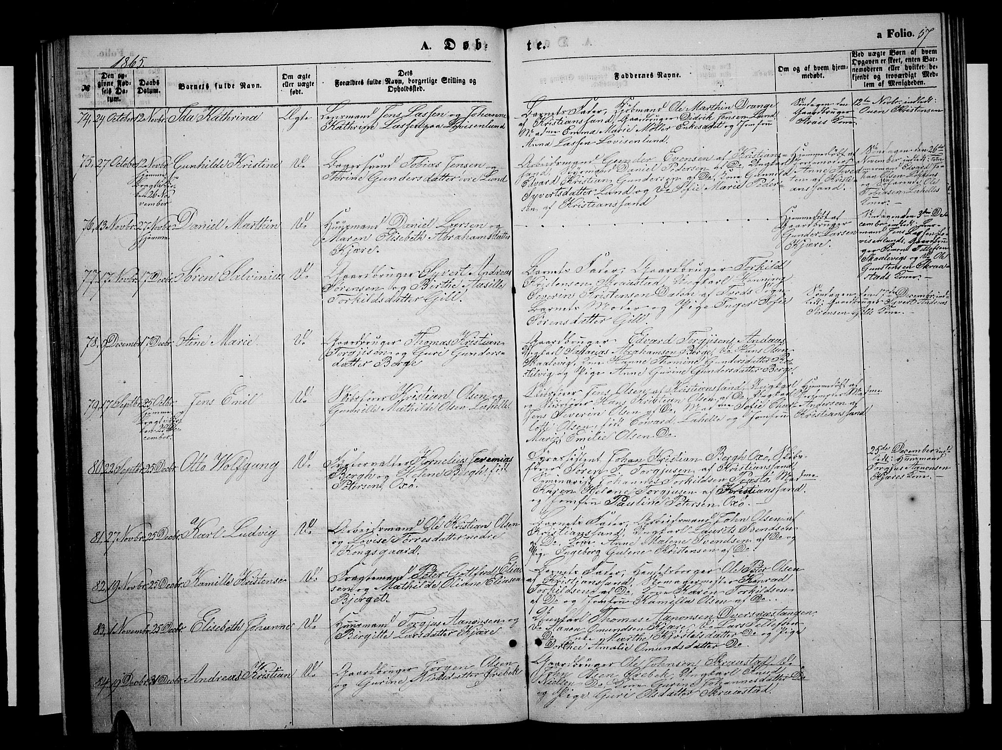 Oddernes sokneprestkontor, AV/SAK-1111-0033/F/Fb/Fba/L0006: Parish register (copy) no. B 6 /1, 1860-1869, p. 57