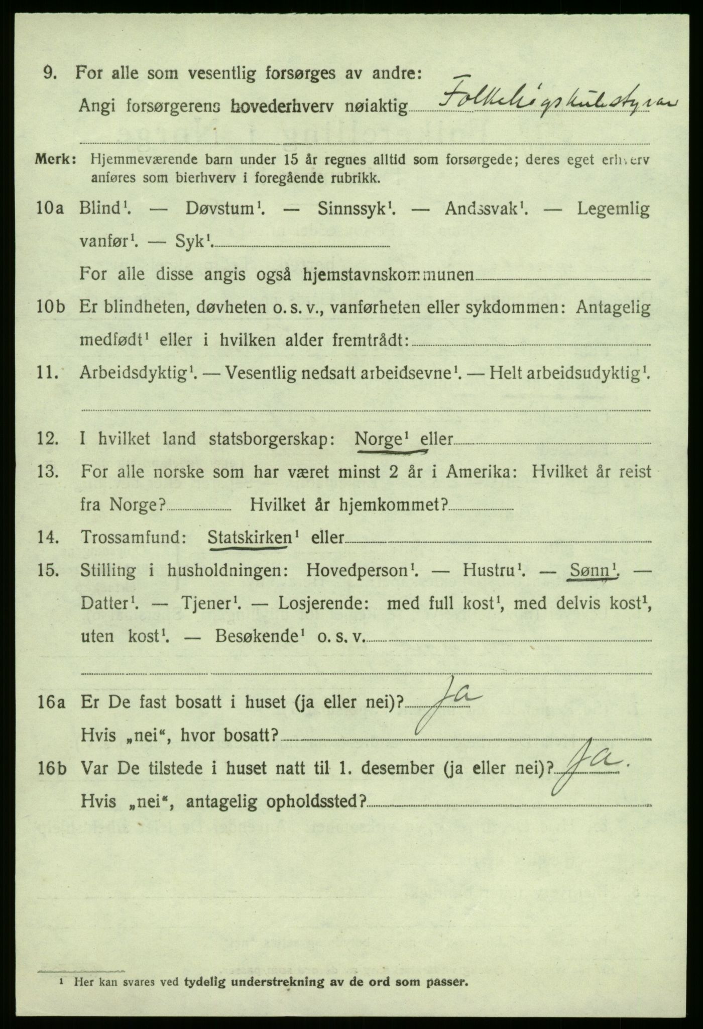 SAB, 1920 census for Sogndal, 1920, p. 2376