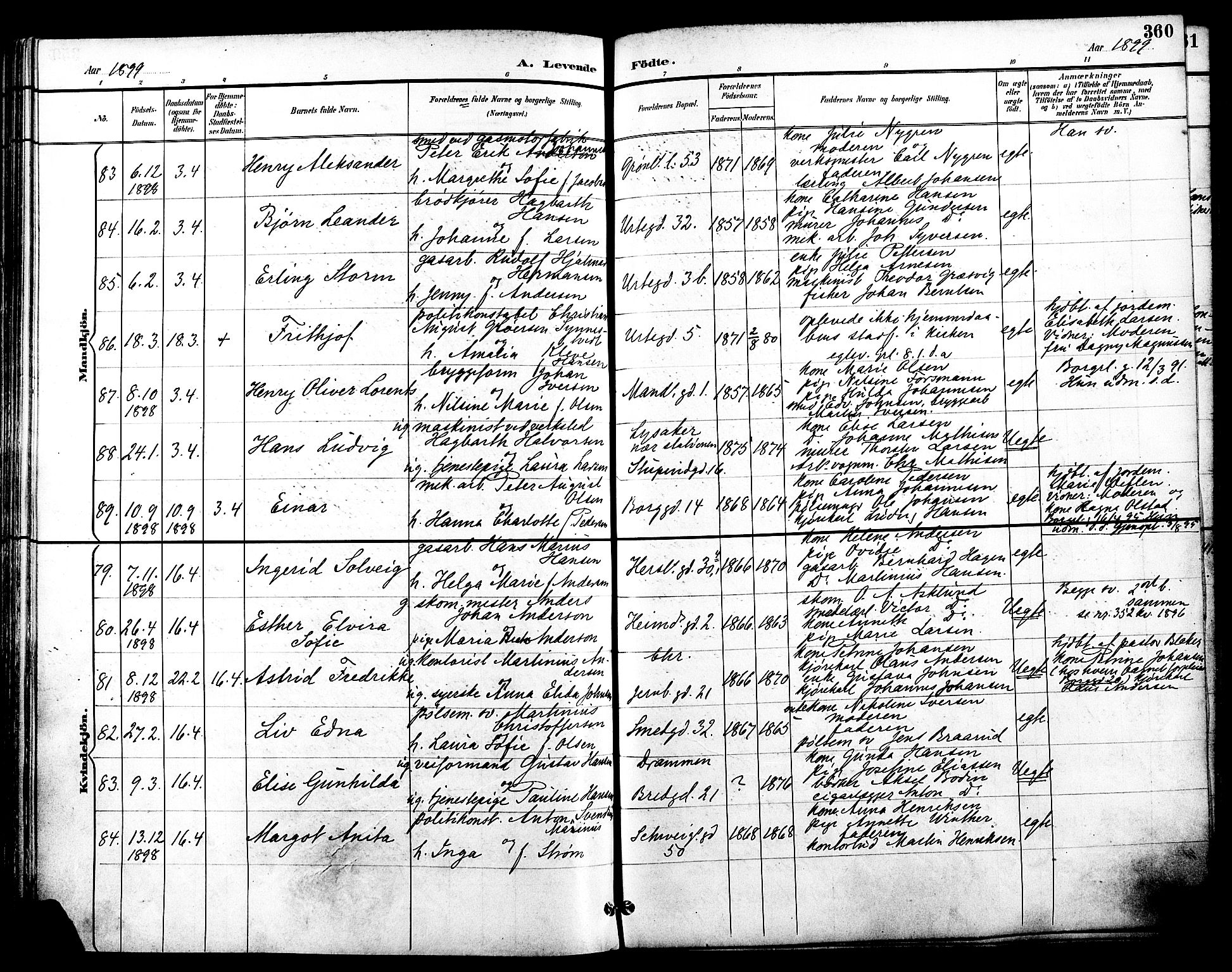 Grønland prestekontor Kirkebøker, SAO/A-10848/F/Fa/L0012: Parish register (official) no. 12, 1893-1900, p. 360