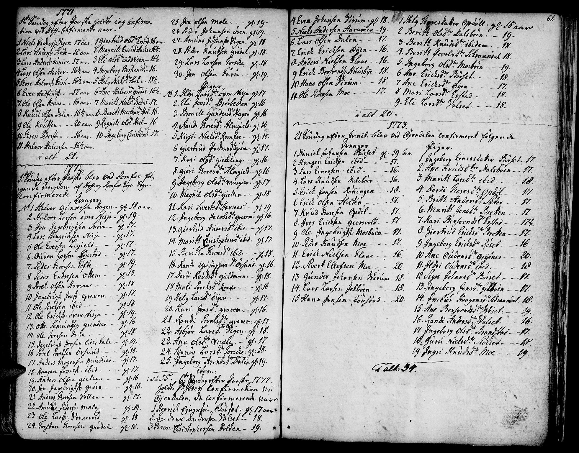 Ministerialprotokoller, klokkerbøker og fødselsregistre - Møre og Romsdal, AV/SAT-A-1454/590/L1007: Parish register (official) no. 590A01, 1752-1793, p. 68