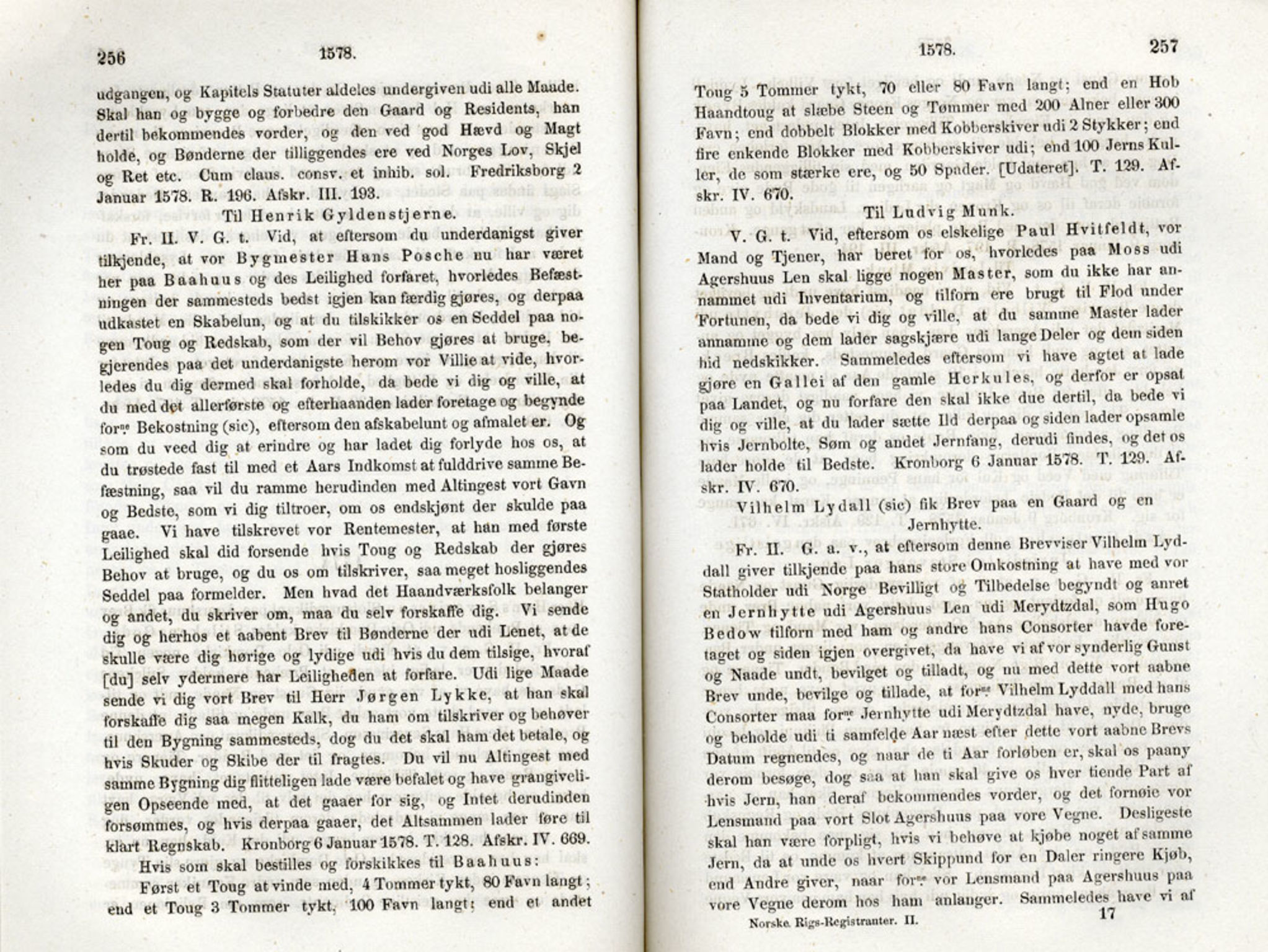 Publikasjoner utgitt av Det Norske Historiske Kildeskriftfond, PUBL/-/-/-: Norske Rigs-Registranter, bind 2, 1572-1588, p. 256-257