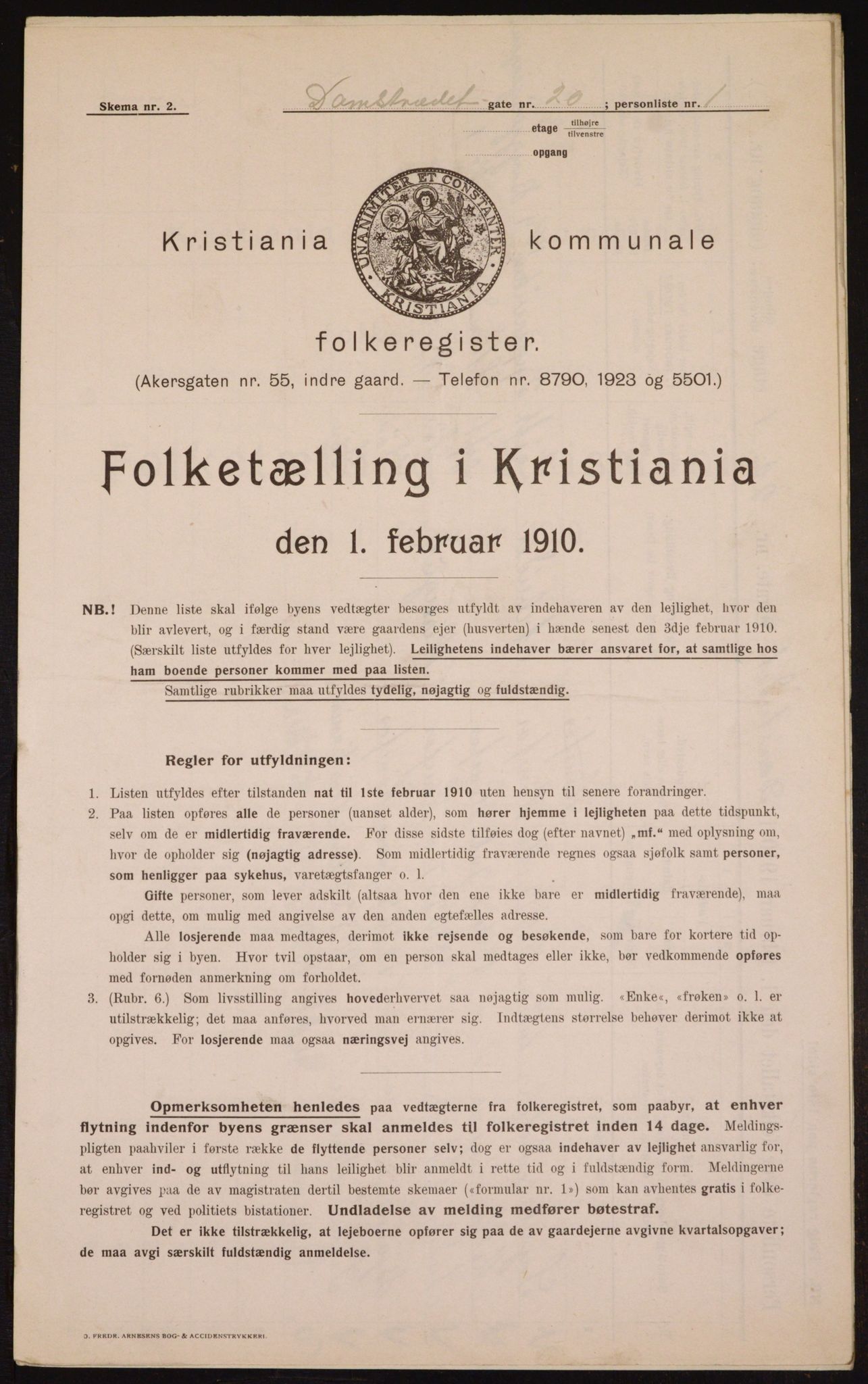 OBA, Municipal Census 1910 for Kristiania, 1910, p. 13946