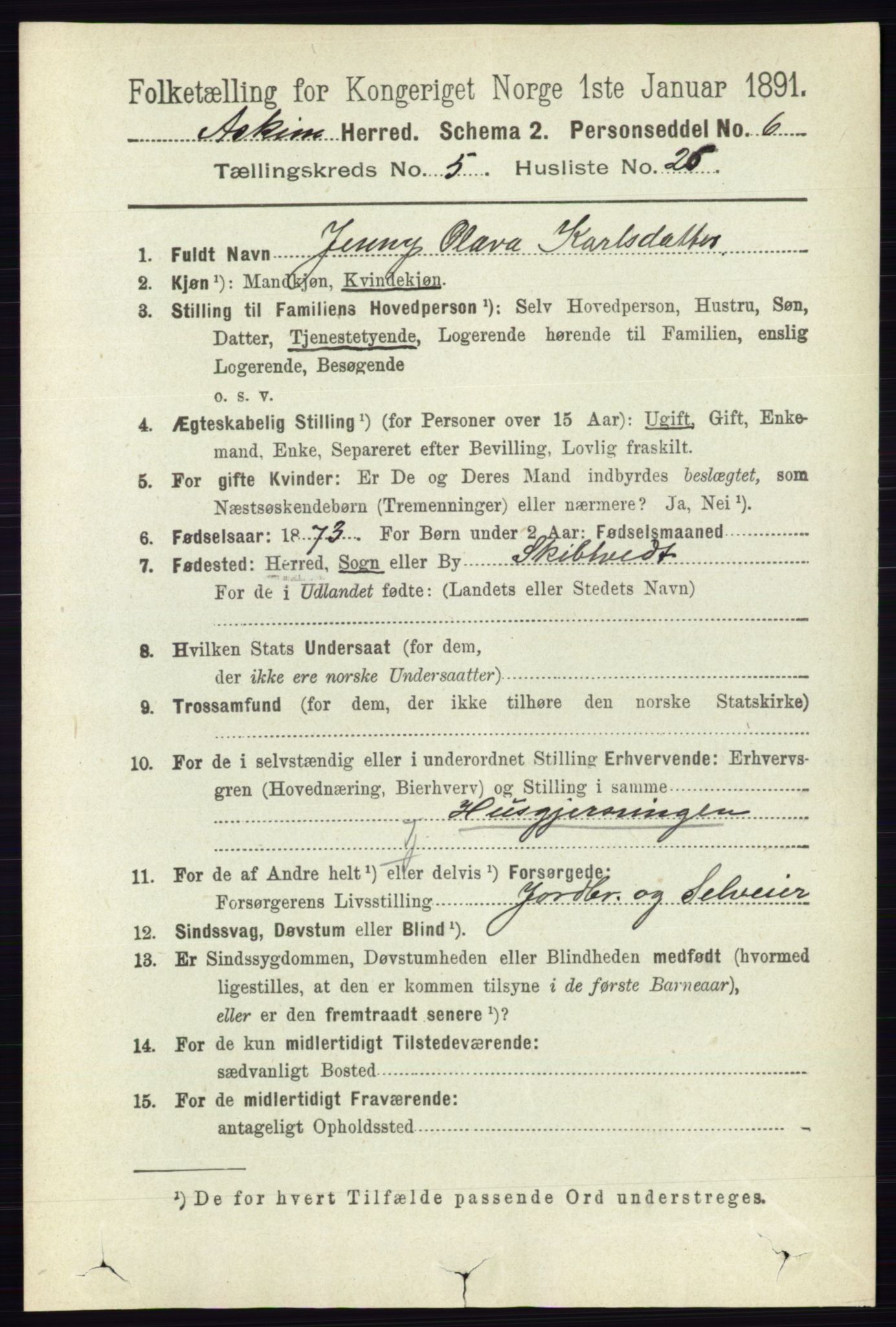 RA, 1891 census for 0124 Askim, 1891, p. 740