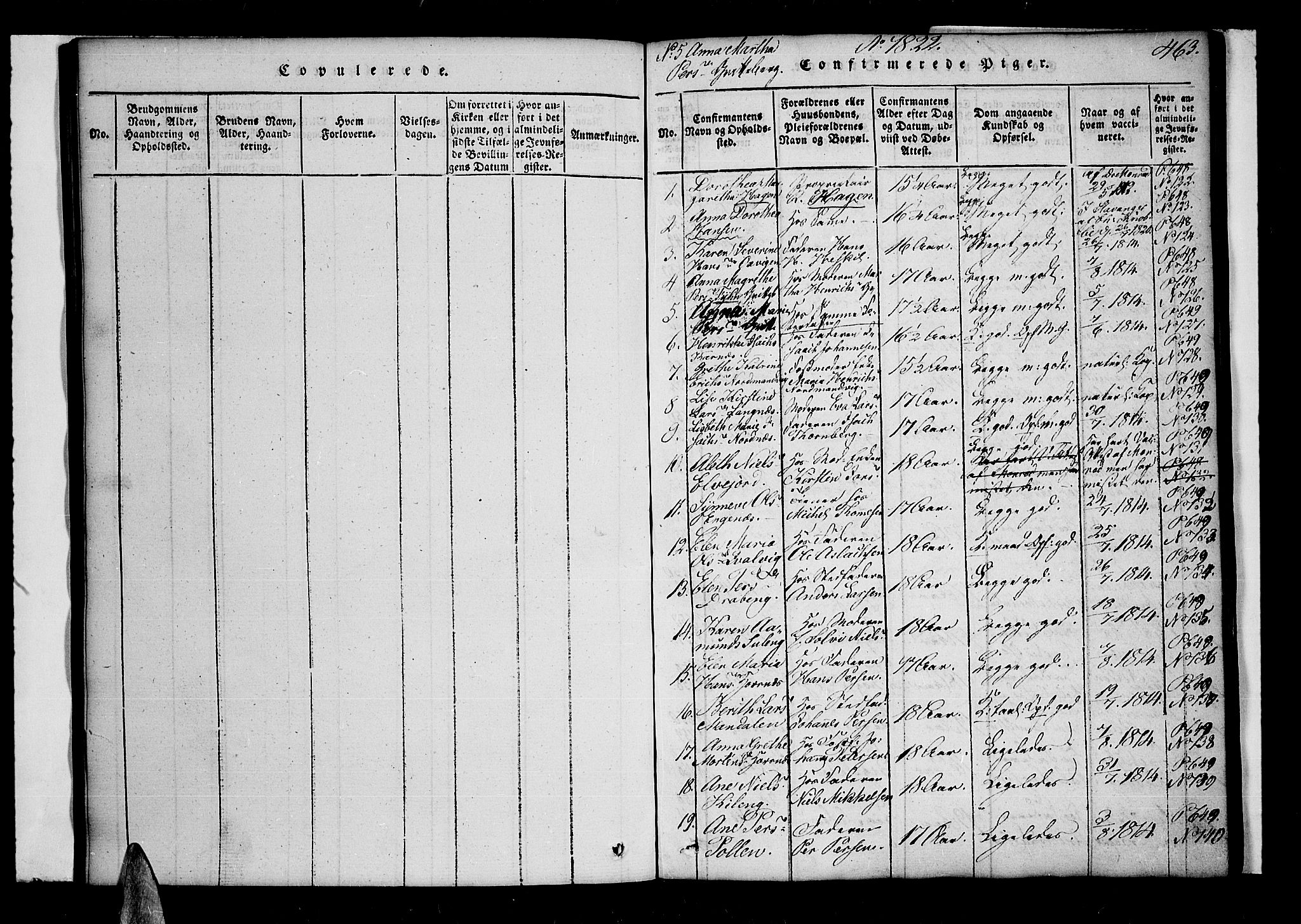 Lyngen sokneprestembete, AV/SATØ-S-1289/H/He/Hea/L0003kirke: Parish register (official) no. 3, 1822-1838, p. 463