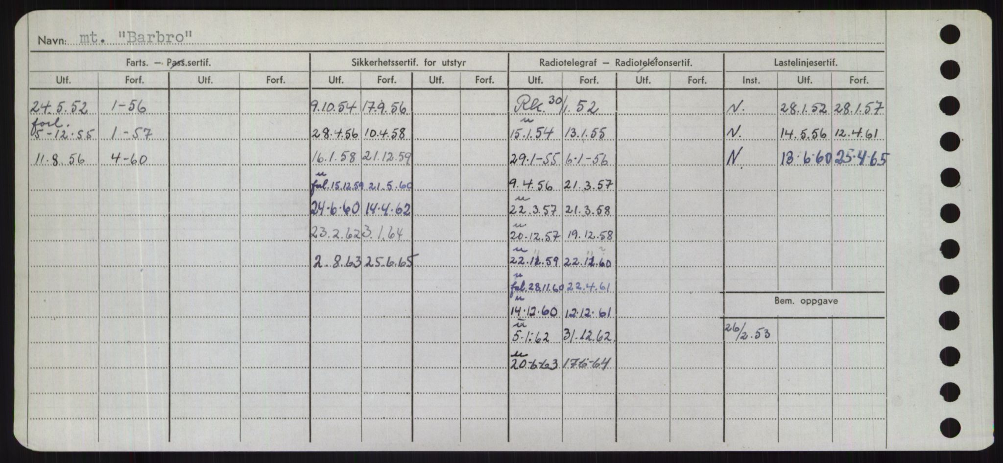 Sjøfartsdirektoratet med forløpere, Skipsmålingen, AV/RA-S-1627/H/Hd/L0003: Fartøy, B-Bev, p. 260