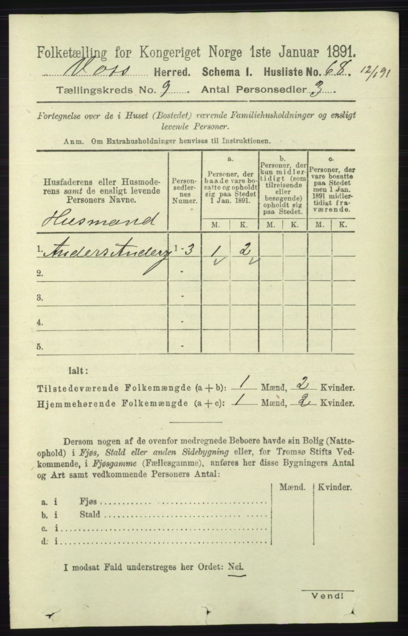 RA, 1891 census for 1235 Voss, 1891, p. 4711