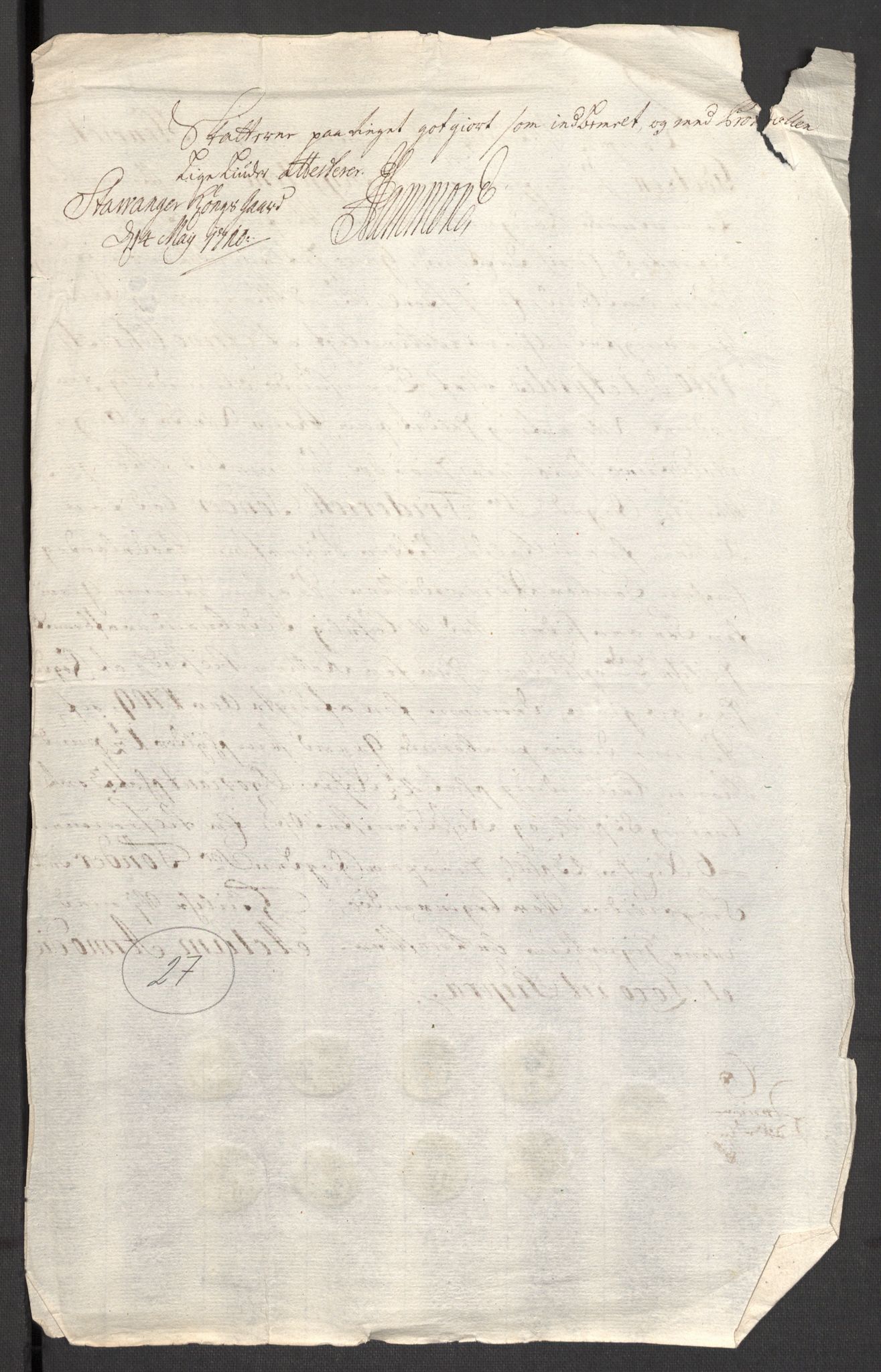 Rentekammeret inntil 1814, Reviderte regnskaper, Fogderegnskap, AV/RA-EA-4092/R47/L2861: Fogderegnskap Ryfylke, 1706-1709, p. 462