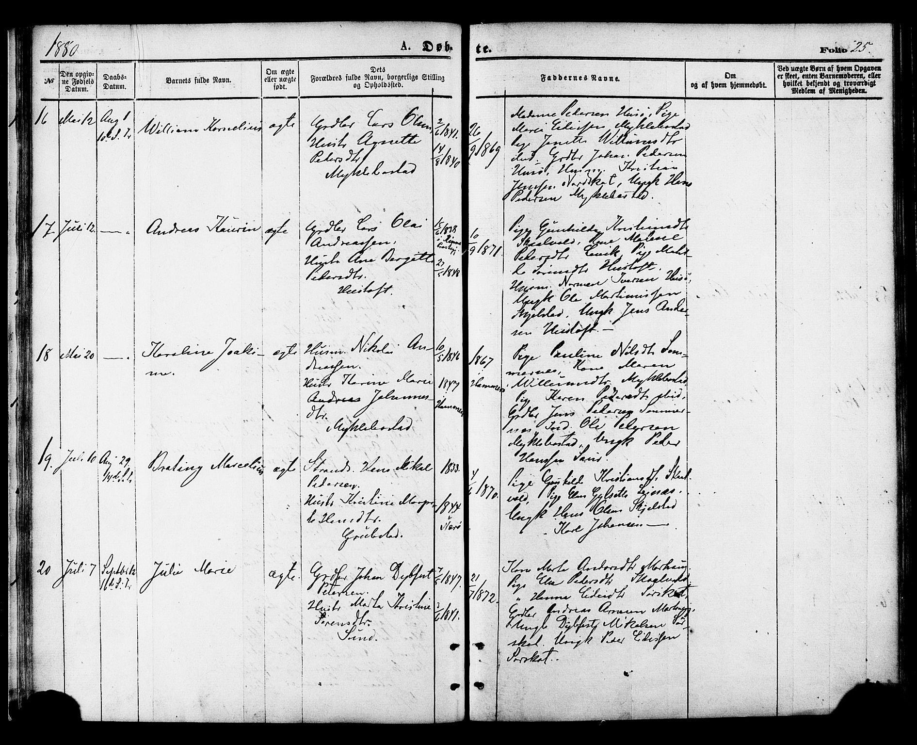 Ministerialprotokoller, klokkerbøker og fødselsregistre - Nordland, AV/SAT-A-1459/857/L0821: Parish register (official) no. 857A01, 1875-1889, p. 25