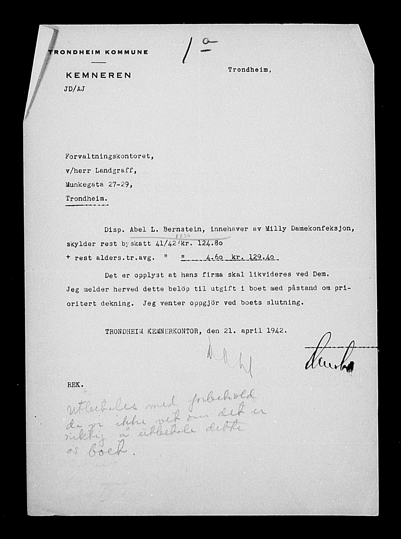 Justisdepartementet, Tilbakeføringskontoret for inndratte formuer, AV/RA-S-1564/H/Hc/Hca/L0892: --, 1945-1947, p. 410