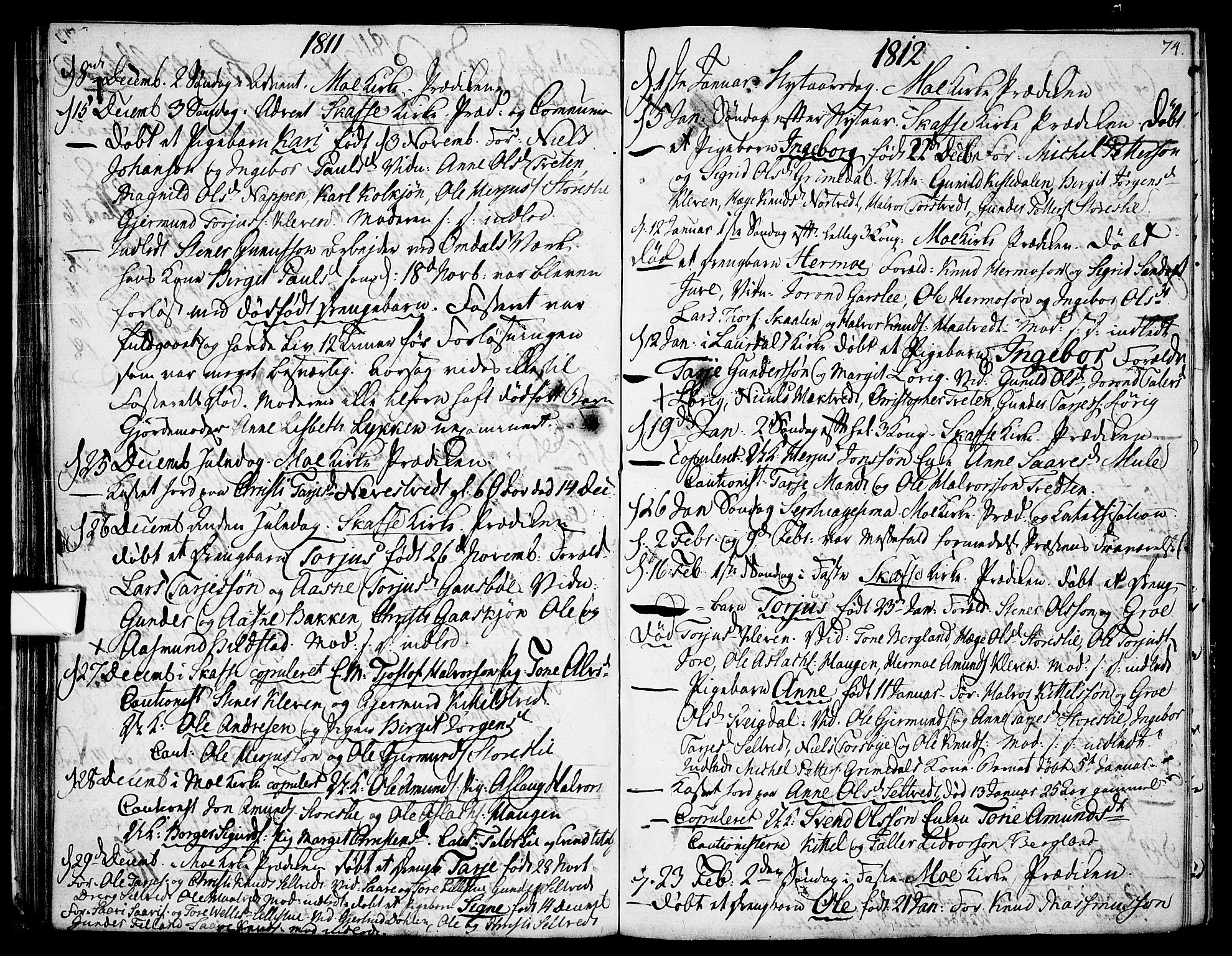 Mo kirkebøker, SAKO/A-286/F/Fa/L0003: Parish register (official) no. I 3, 1800-1814, p. 74