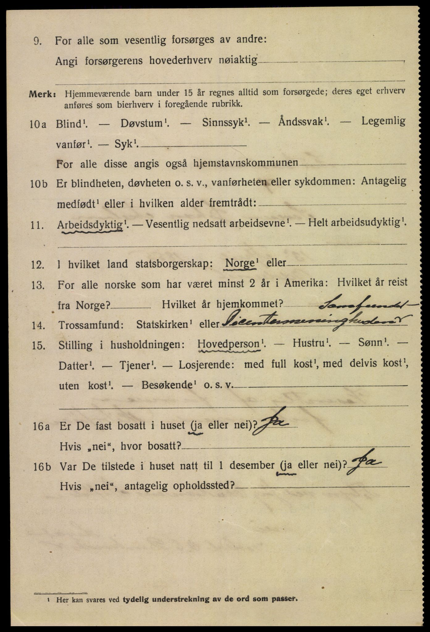 SAK, 1920 census for Kristiansand, 1920, p. 13458