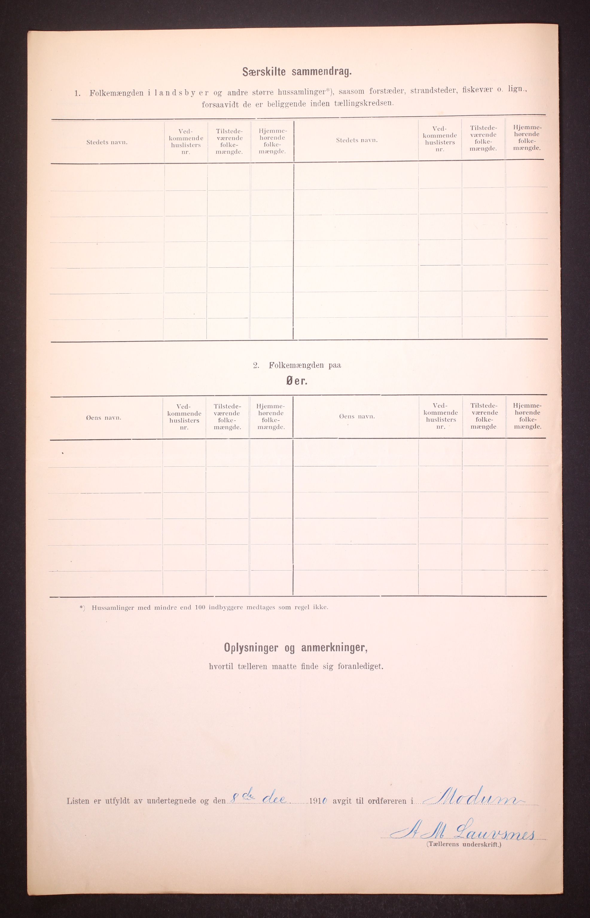 RA, 1910 census for Modum, 1910, p. 7