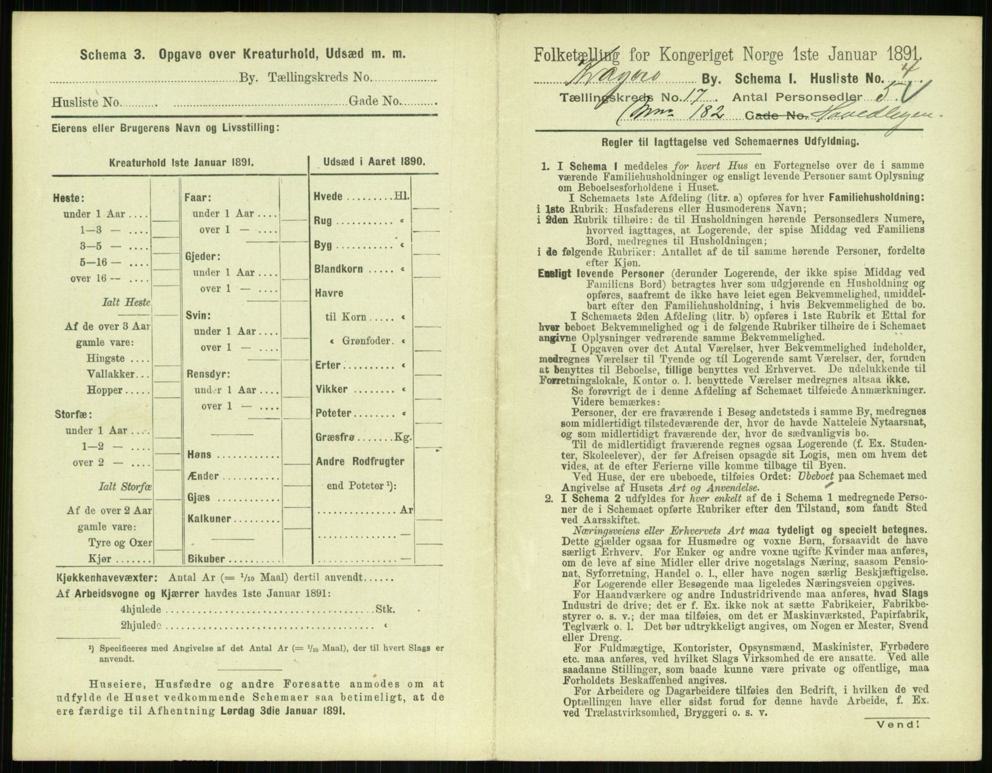 RA, 1891 census for 0801 Kragerø, 1891, p. 744