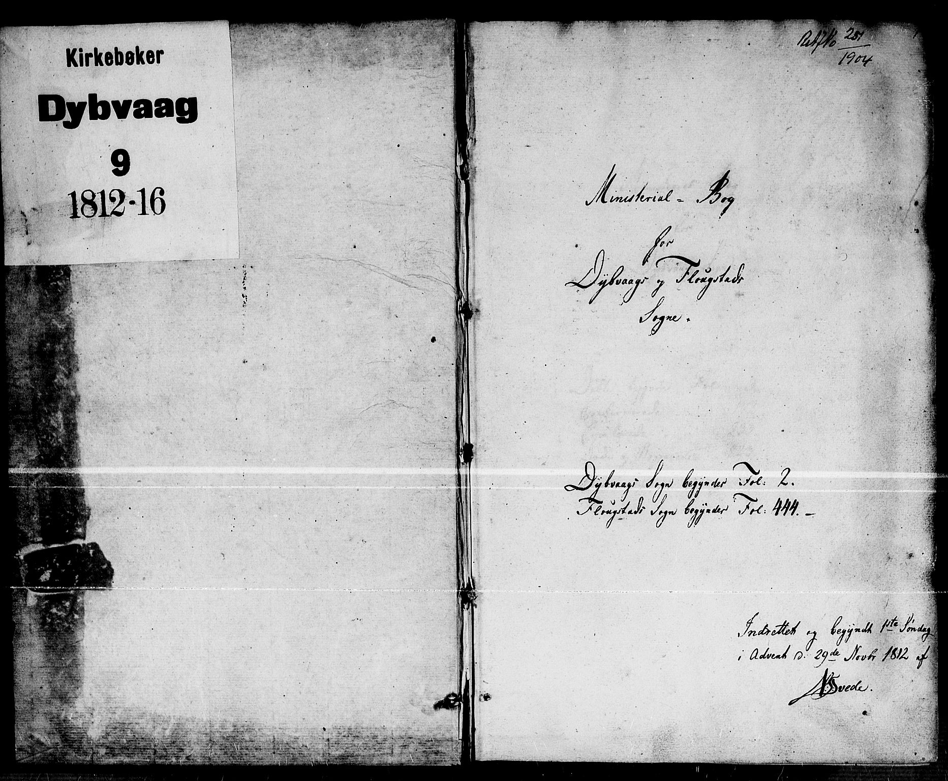 Dypvåg sokneprestkontor, SAK/1111-0007/F/Fa/Faa/L0002: Parish register (official) no. A 2 /2, 1813-1824, p. 1