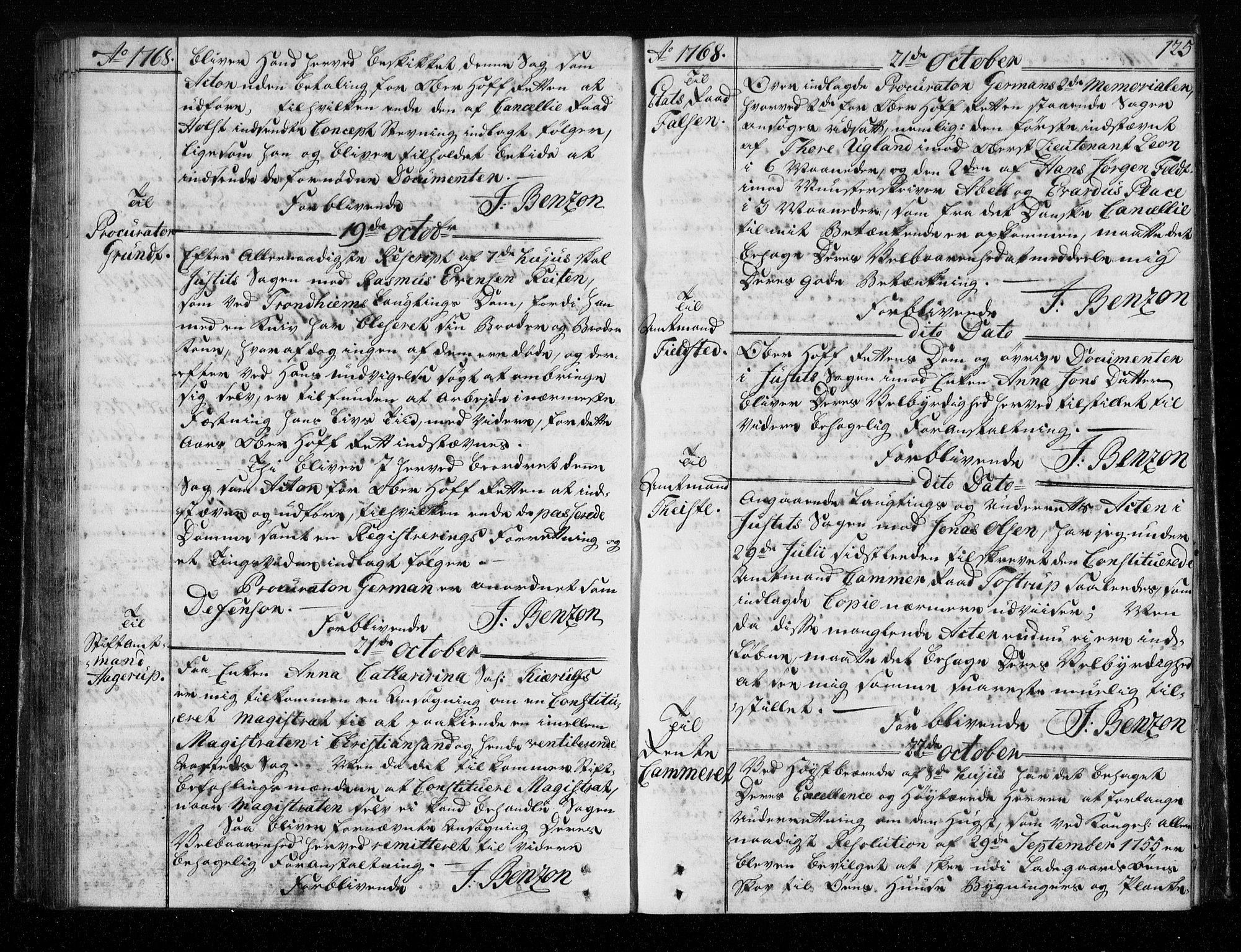 Stattholderembetet 1572-1771, AV/RA-EA-2870/Bf/L0007: Stattholderprotokoll (allmenn kopibok), 1768-1769, p. 124b-125a